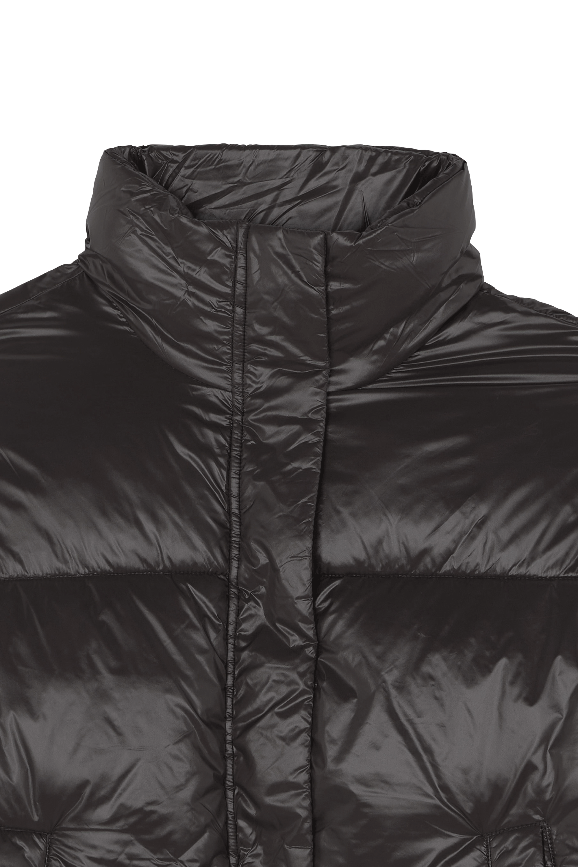 Lightweight quilted padded jacket with high neck Black
