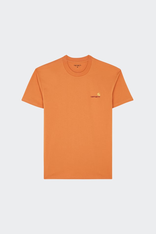 Orange HOMME T-Shirt Coupe Standard à Manches Courtes Col Rond en Tissu Orange HOMME T-Shirt Coupe Standard à Manches Courtes Col Rond en Tissu