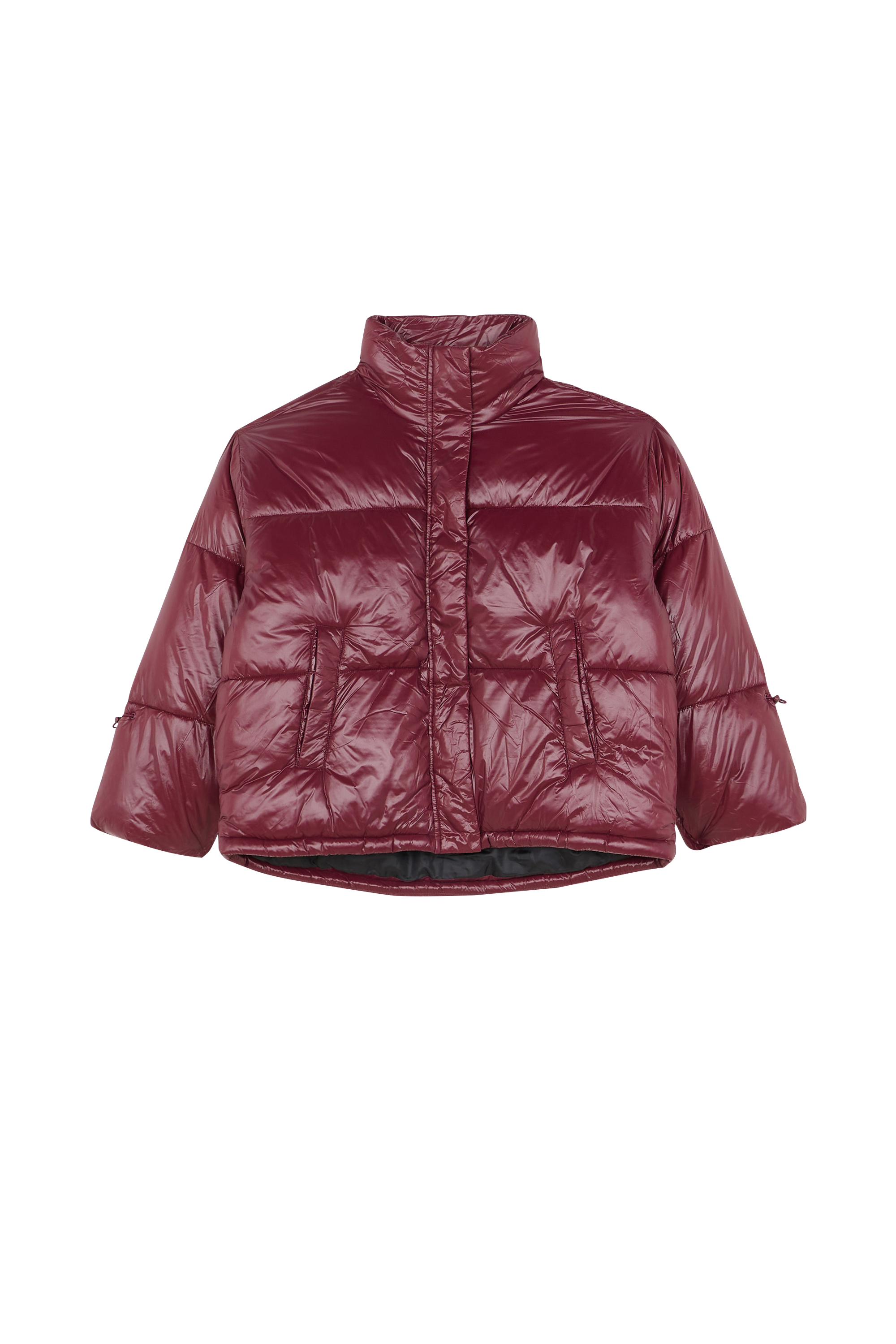 Lightweight quilted padded jacket with high neck Red