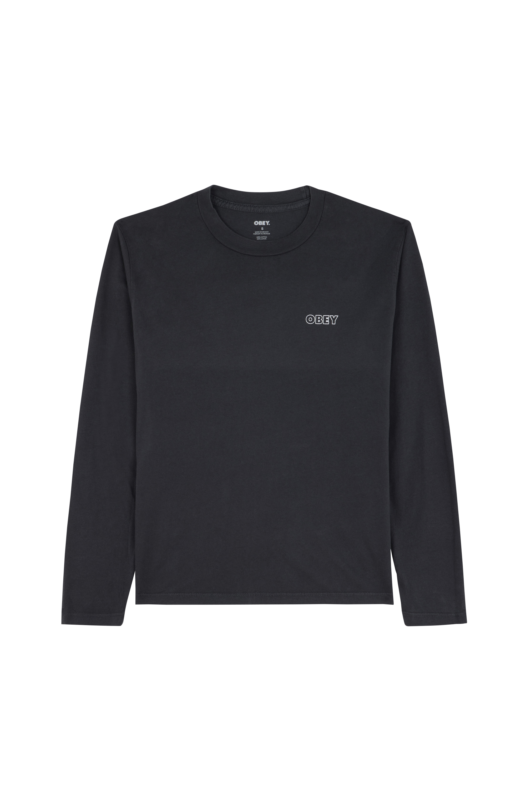 Regular-fit round-neck cotton T-shirt OBEY PERPETUAL MOVEMENT Black
