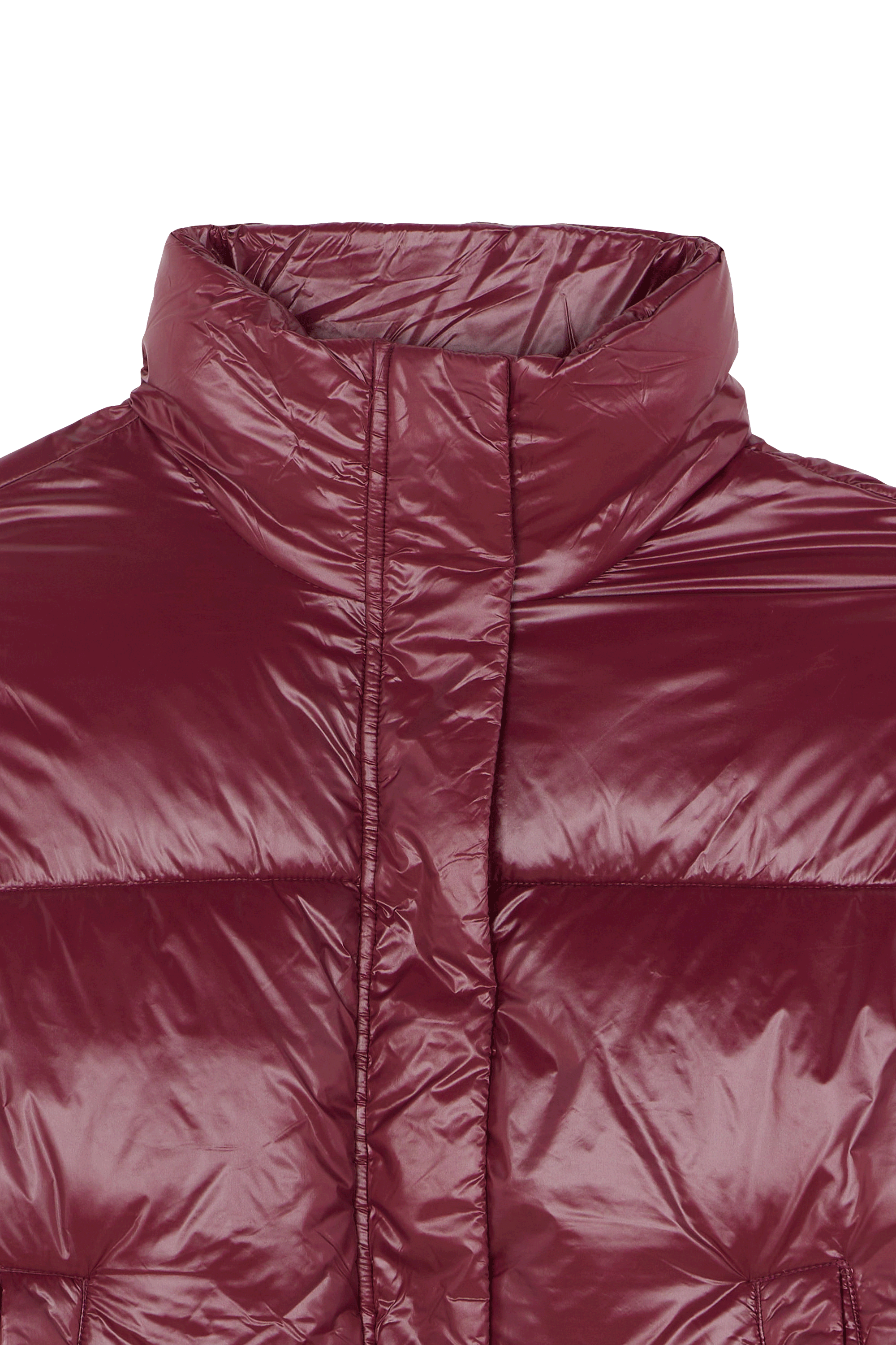 Lightweight quilted padded jacket with high neck Red