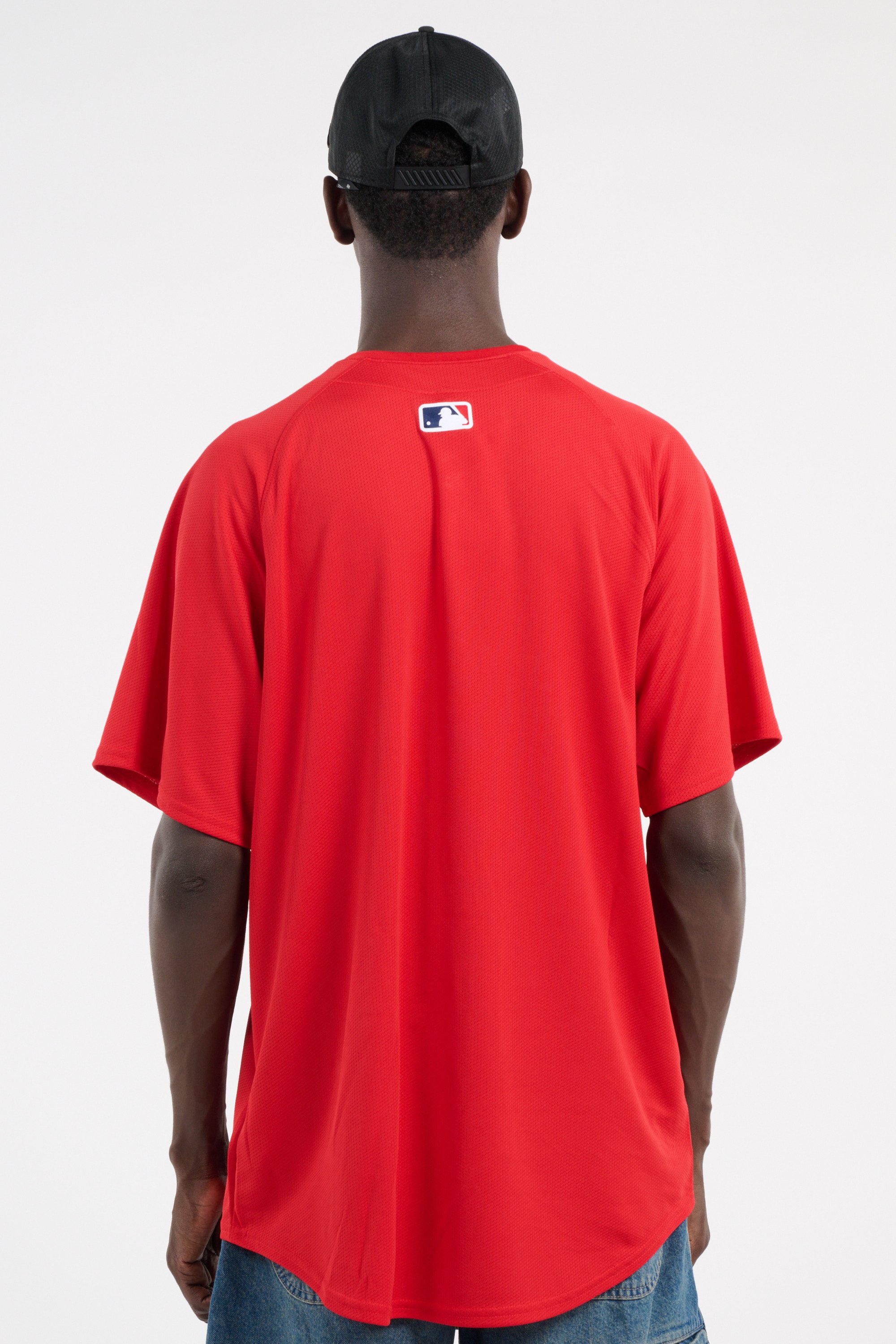 Regular-fit round-neck cotton T-shirt | Red NIKE MLB Men