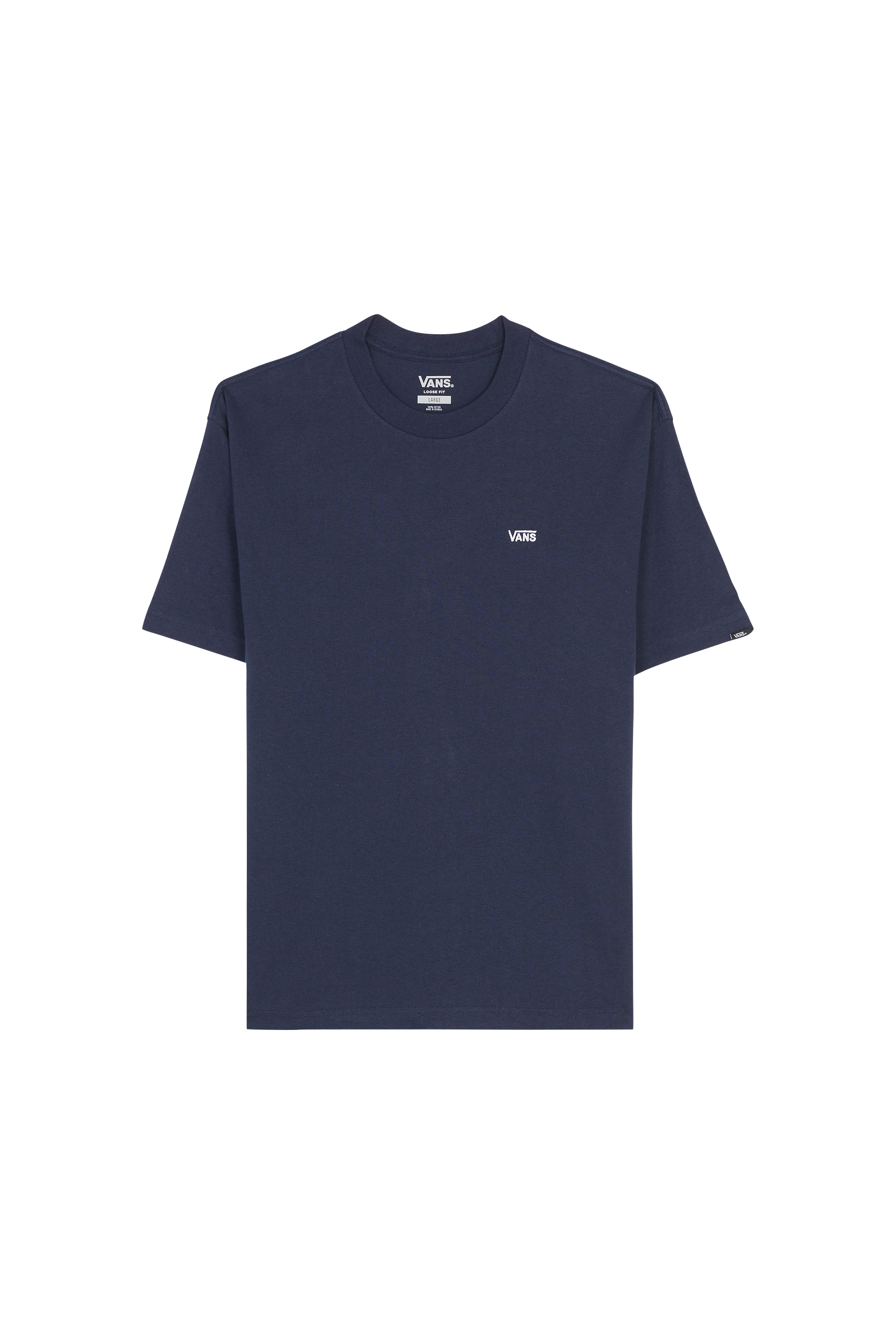Regular-fit round-neck cotton T-shirt Blue