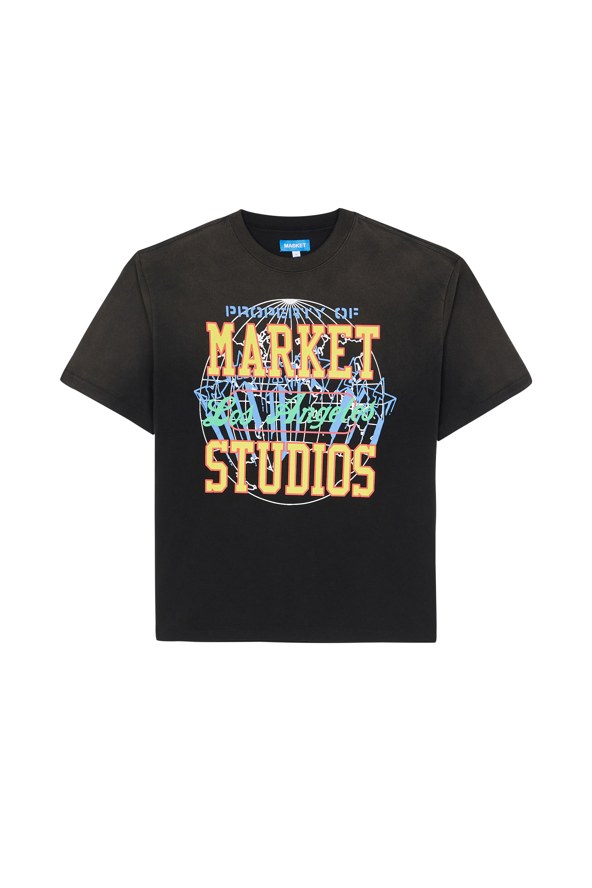 Regular-fit round-neck cotton T-shirt Black