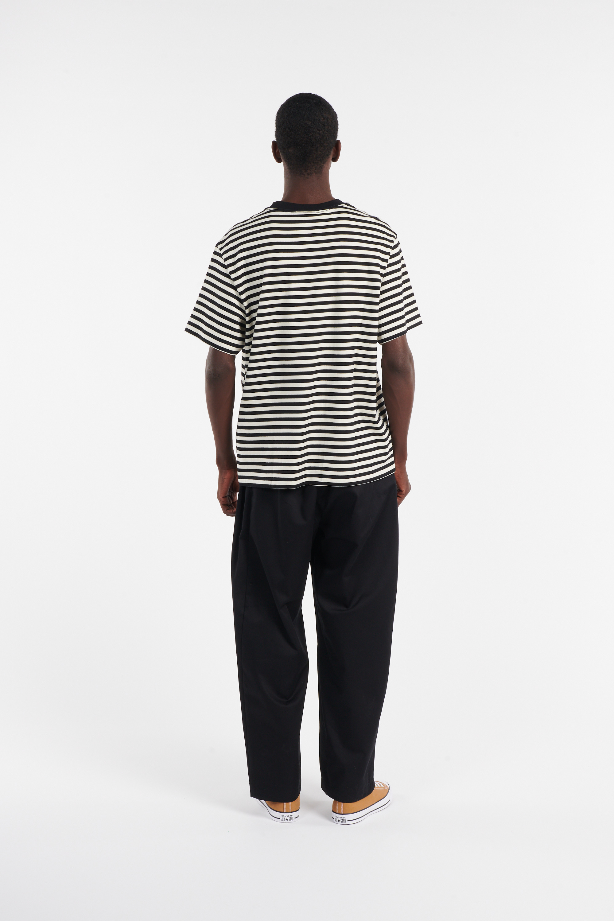 Regular-fit round-neck cotton T-shirt Black