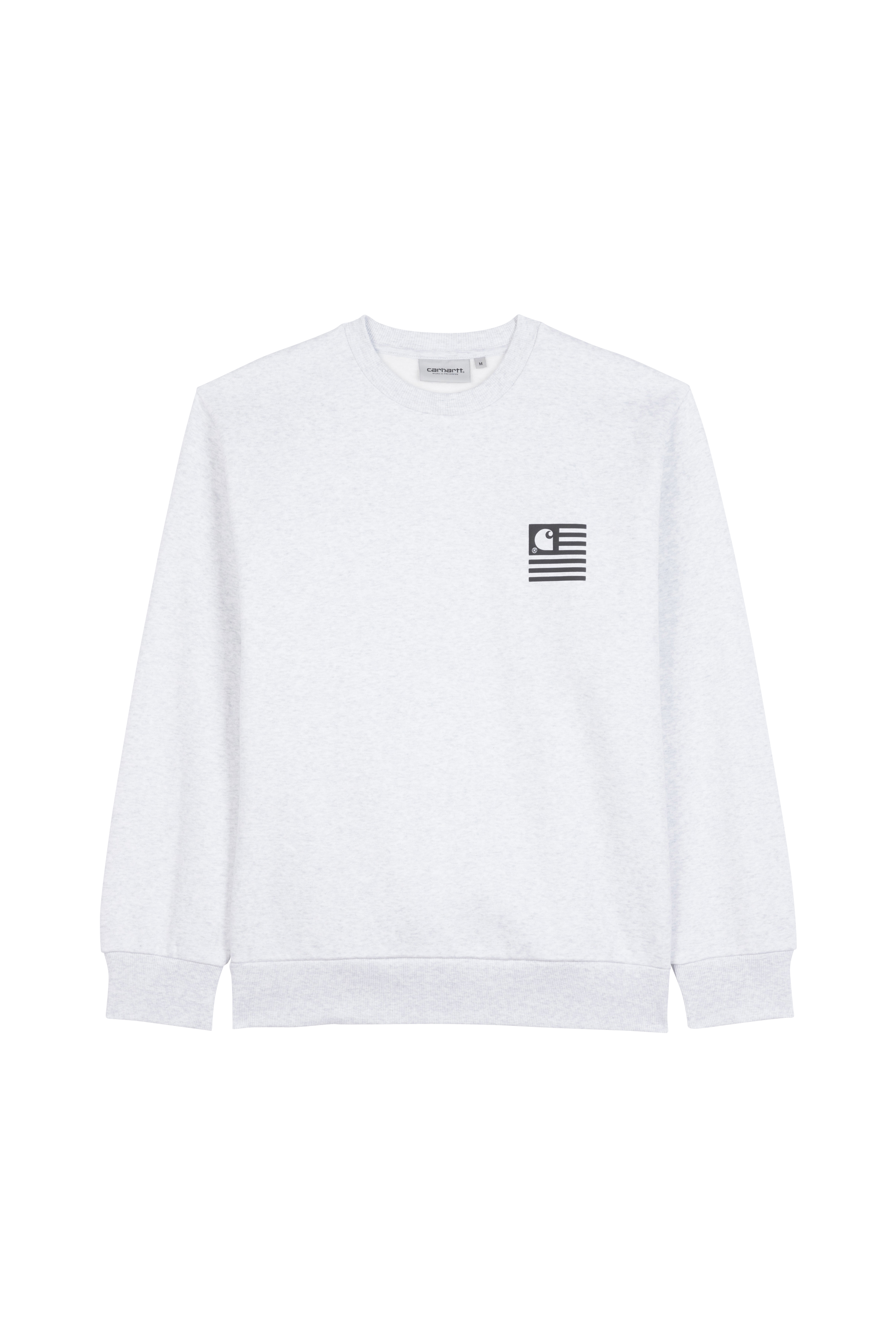 Regular-fit round-neck cotton-blend sweatshirt with screen print Grey