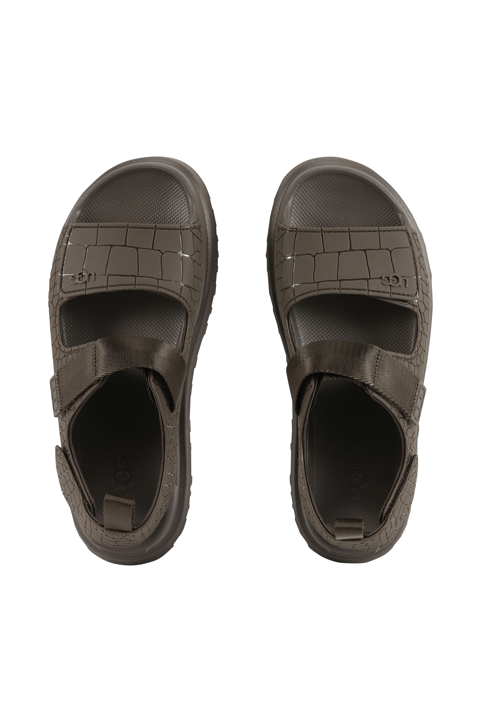 Flat furry sheepskin sandals Brown