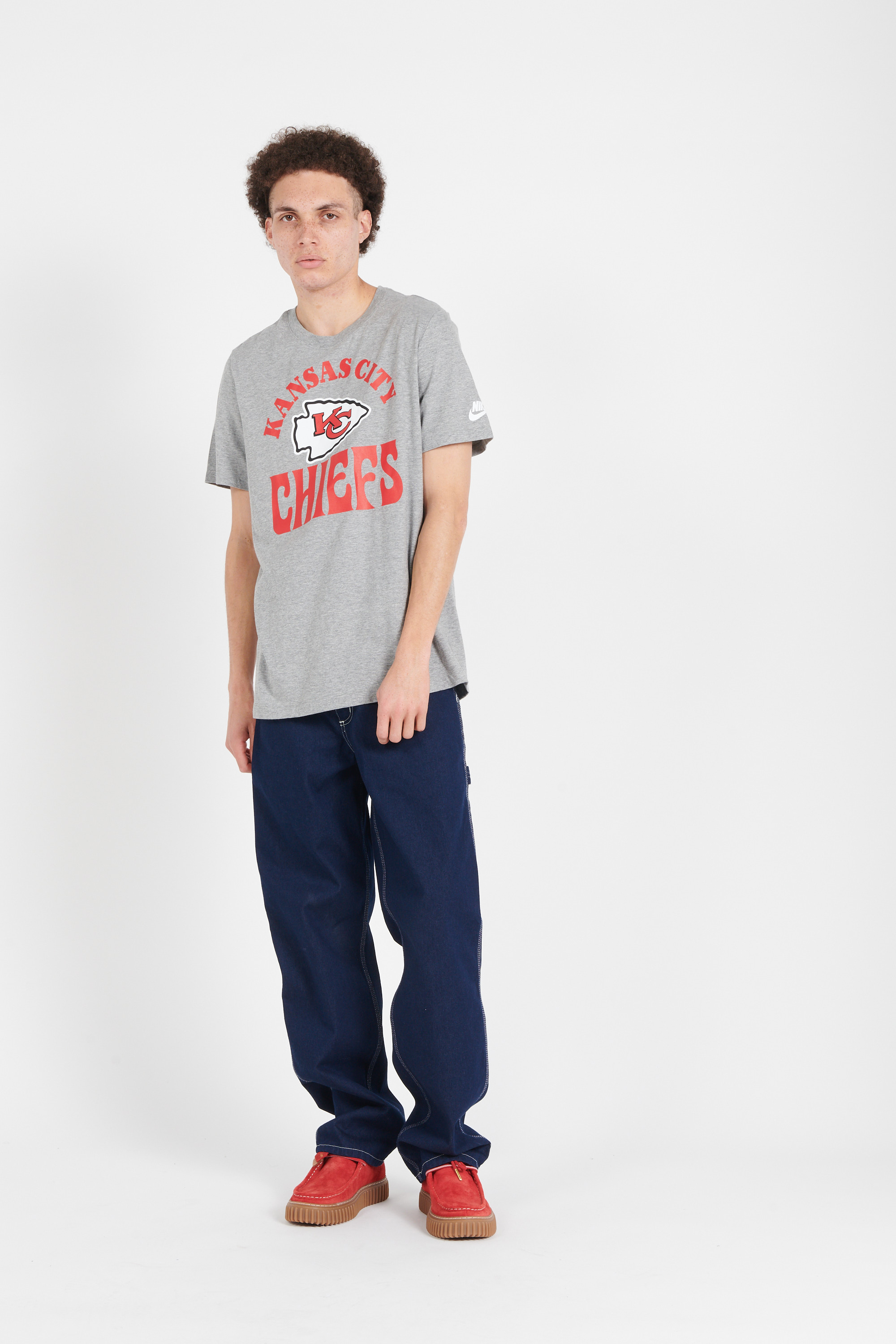 Regular-fit round-neck cotton T-shirt Grey