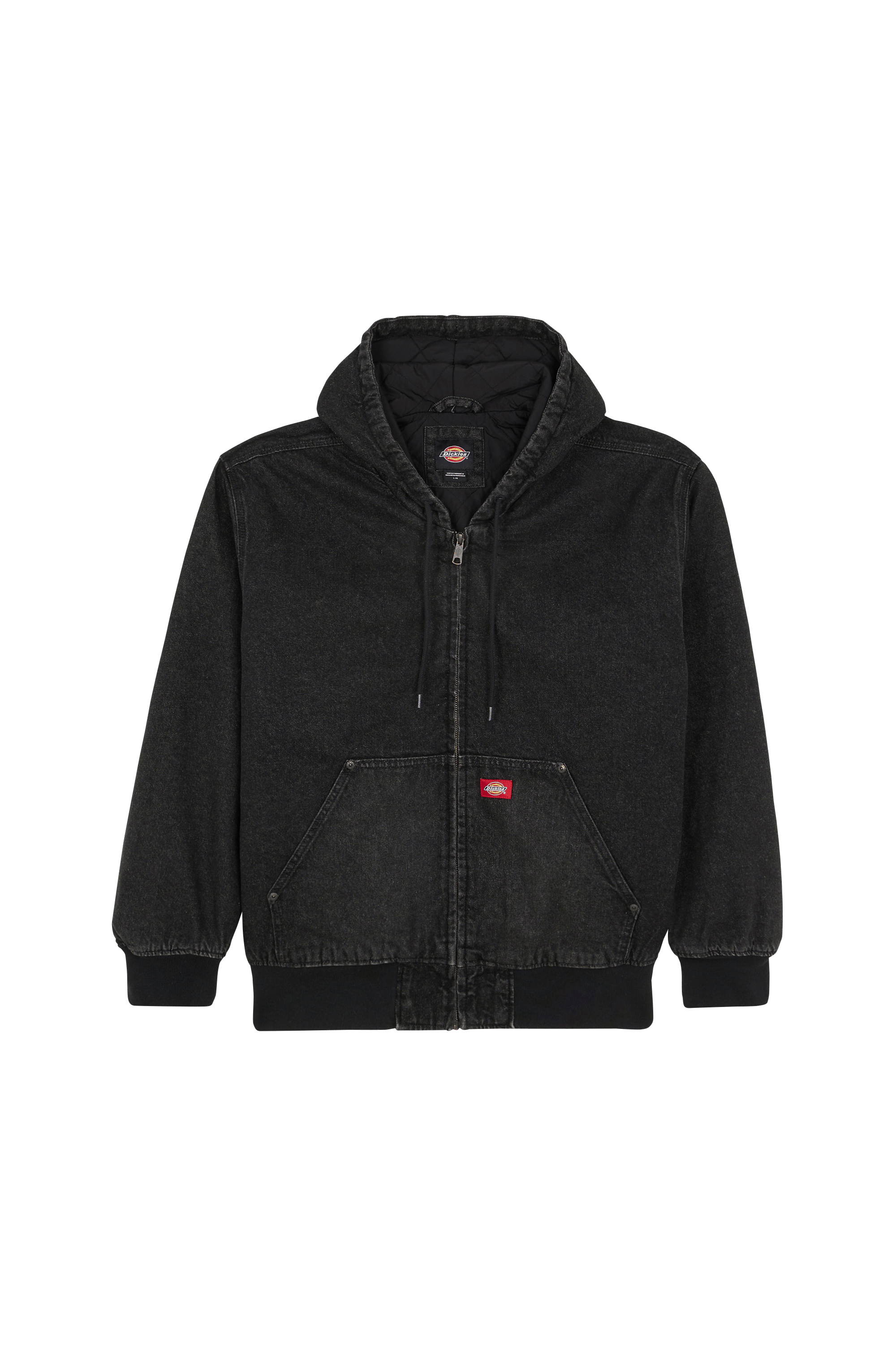 Veste LINED DENIM HOODED BOMBER Black wash faded