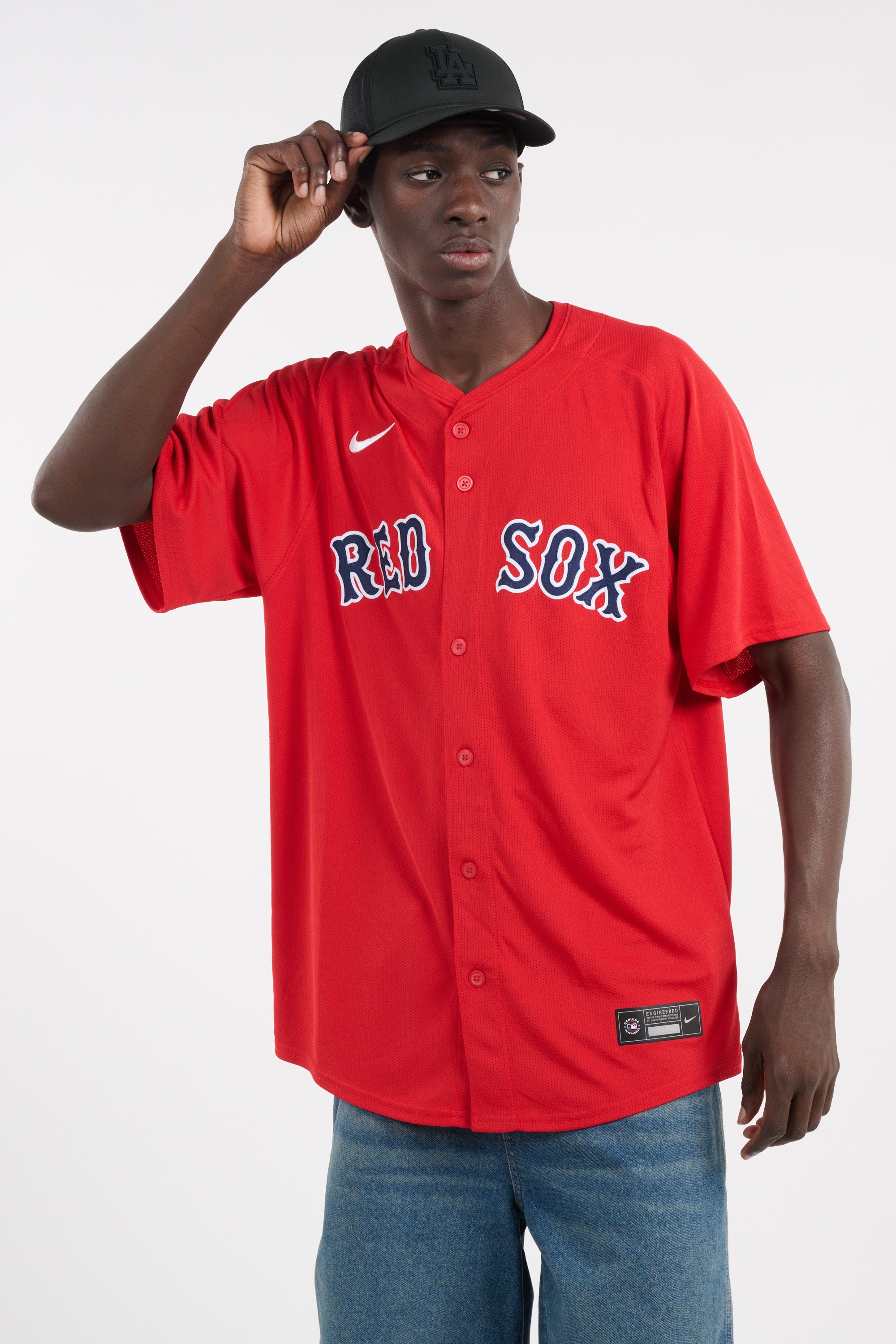 Regular-fit round-neck cotton T-shirt | Red NIKE MLB Men