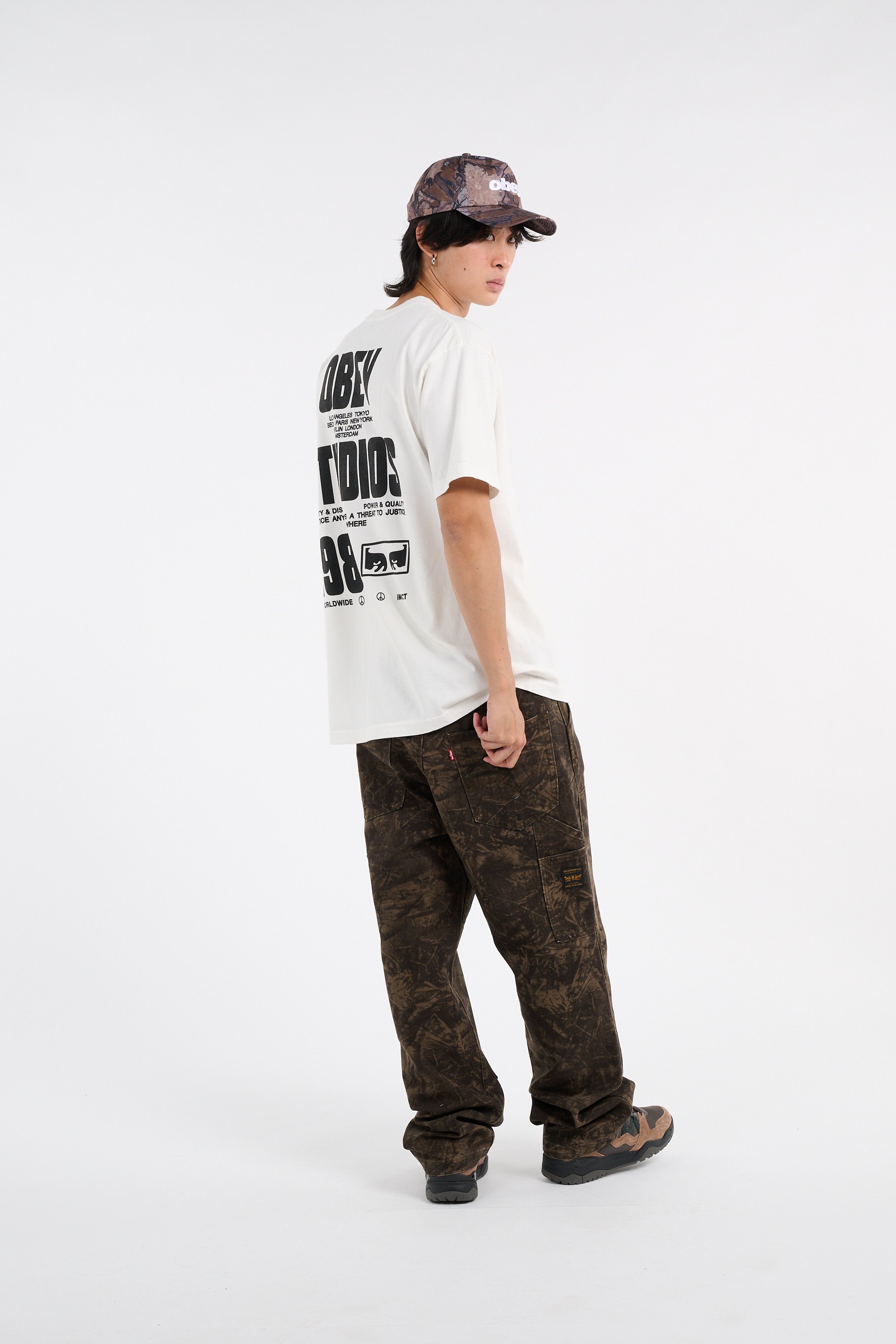 Regular-fit round-neck cotton T-shirt | White OBEY Men