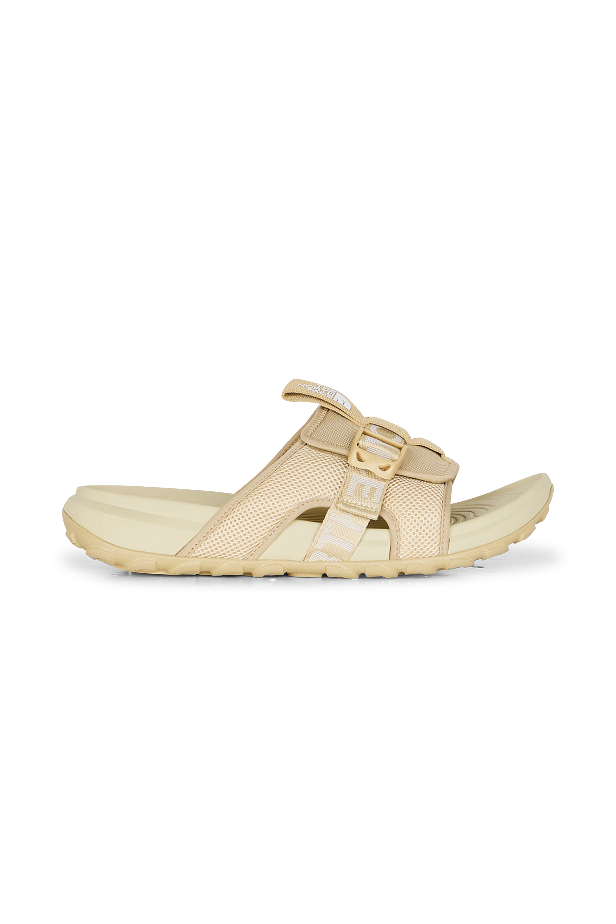 Flat furry sheepskin sandals Beige