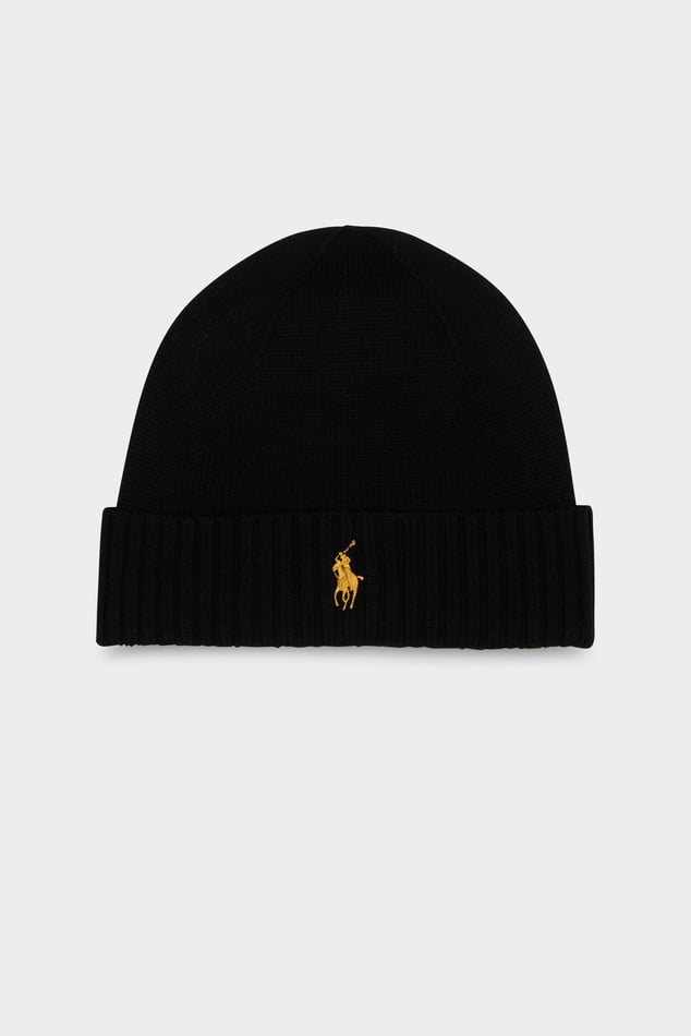 Beanie Signature Pony Wool Beanie Black Polo Ralph Lauren Man Citadium