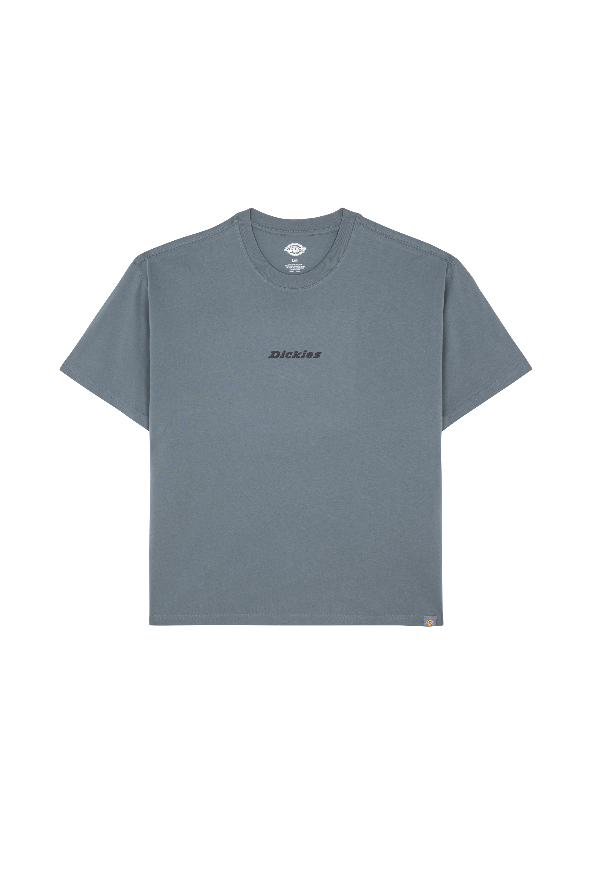 Regular-fit round-neck cotton T-shirt Blue
