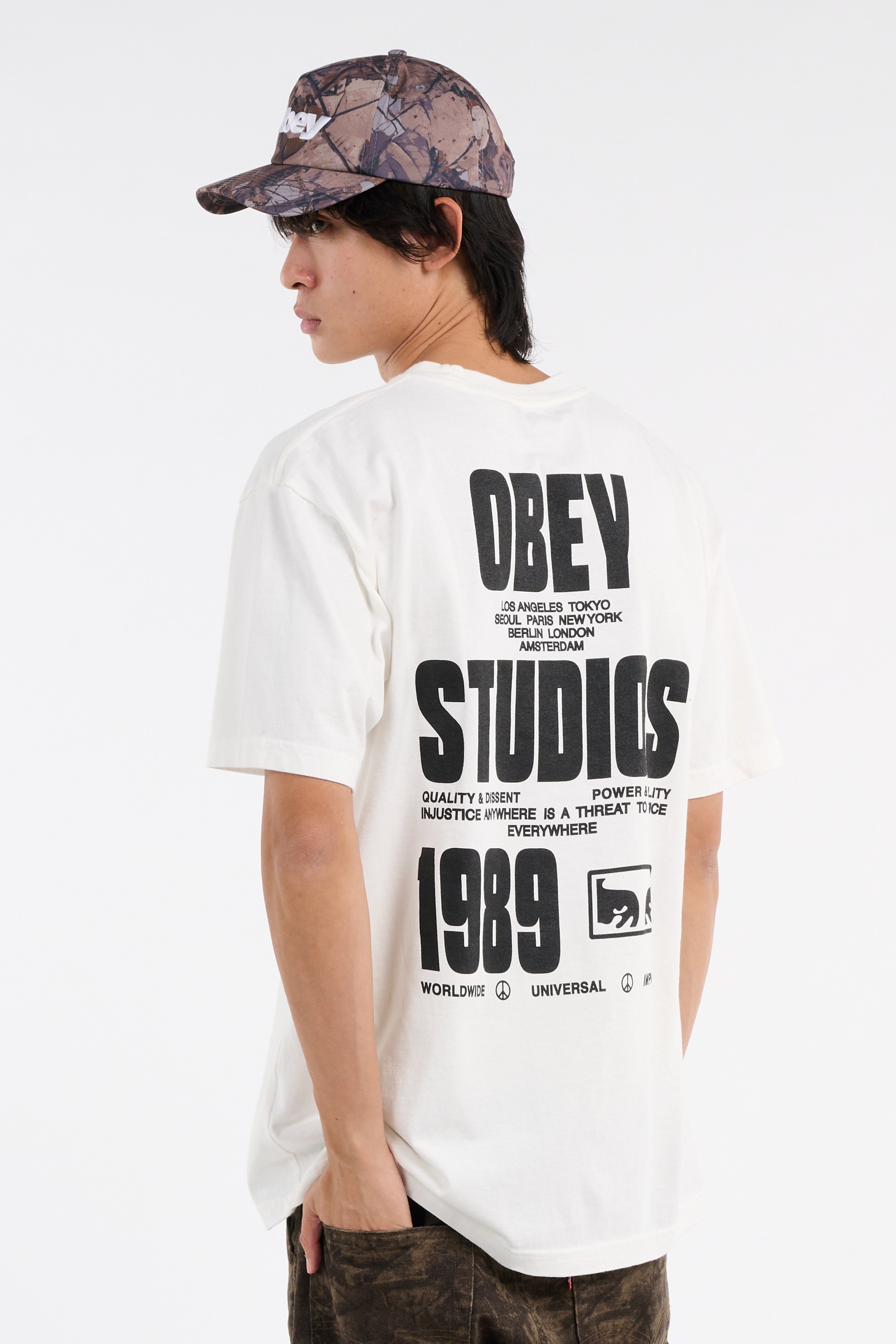 Regular-fit round-neck cotton T-shirt | White OBEY Men
