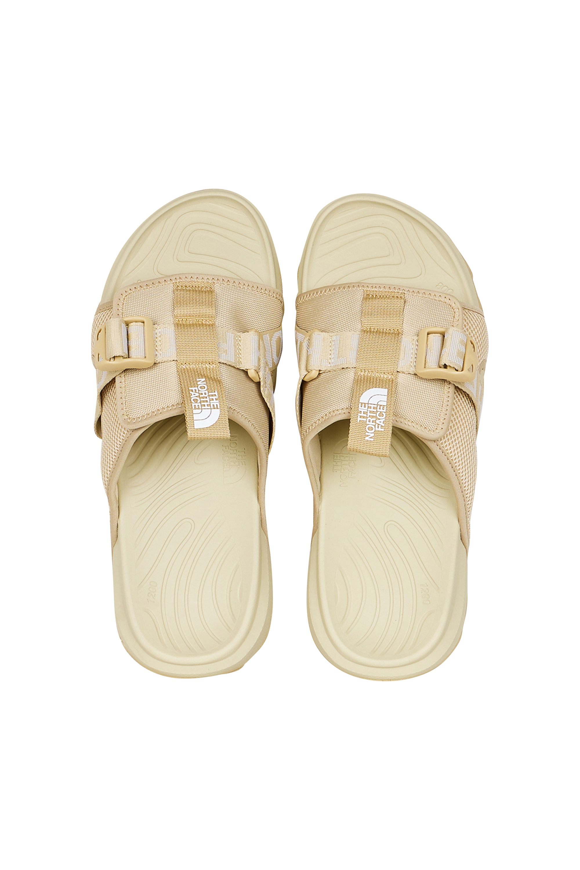 Flat furry sheepskin sandals Beige