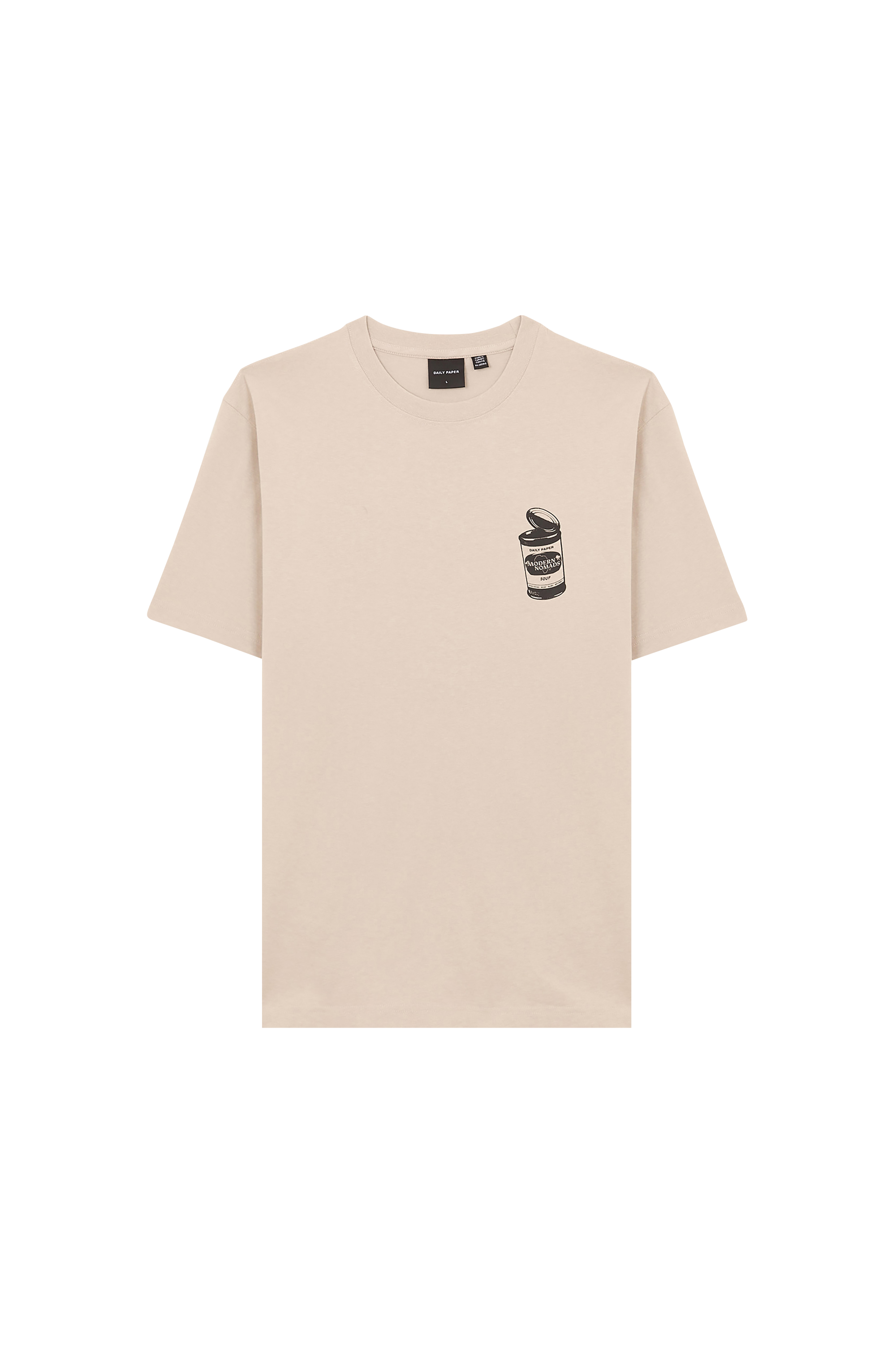 Regular-fit round-neck cotton T-shirt Beige