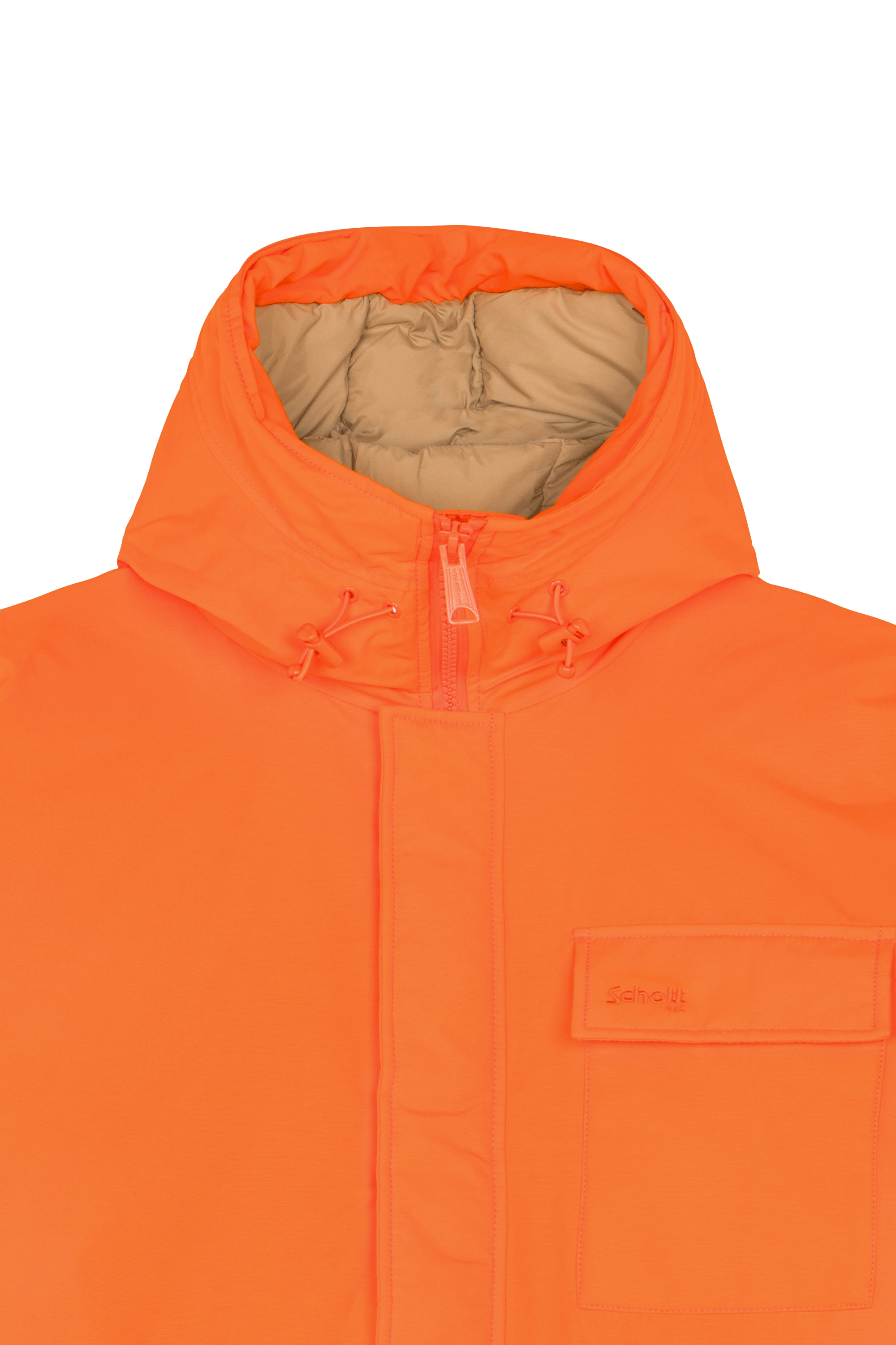Lightweight quilted padded jacket with high neck Orange