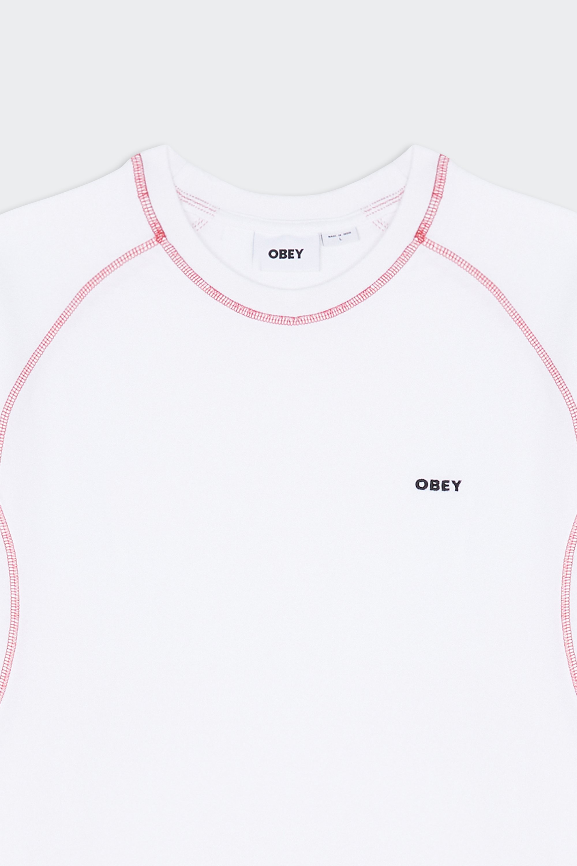 Regular-fit round-neck cotton T-shirt | White by OBEY Regular-fit round-neck cotton T-shirt White