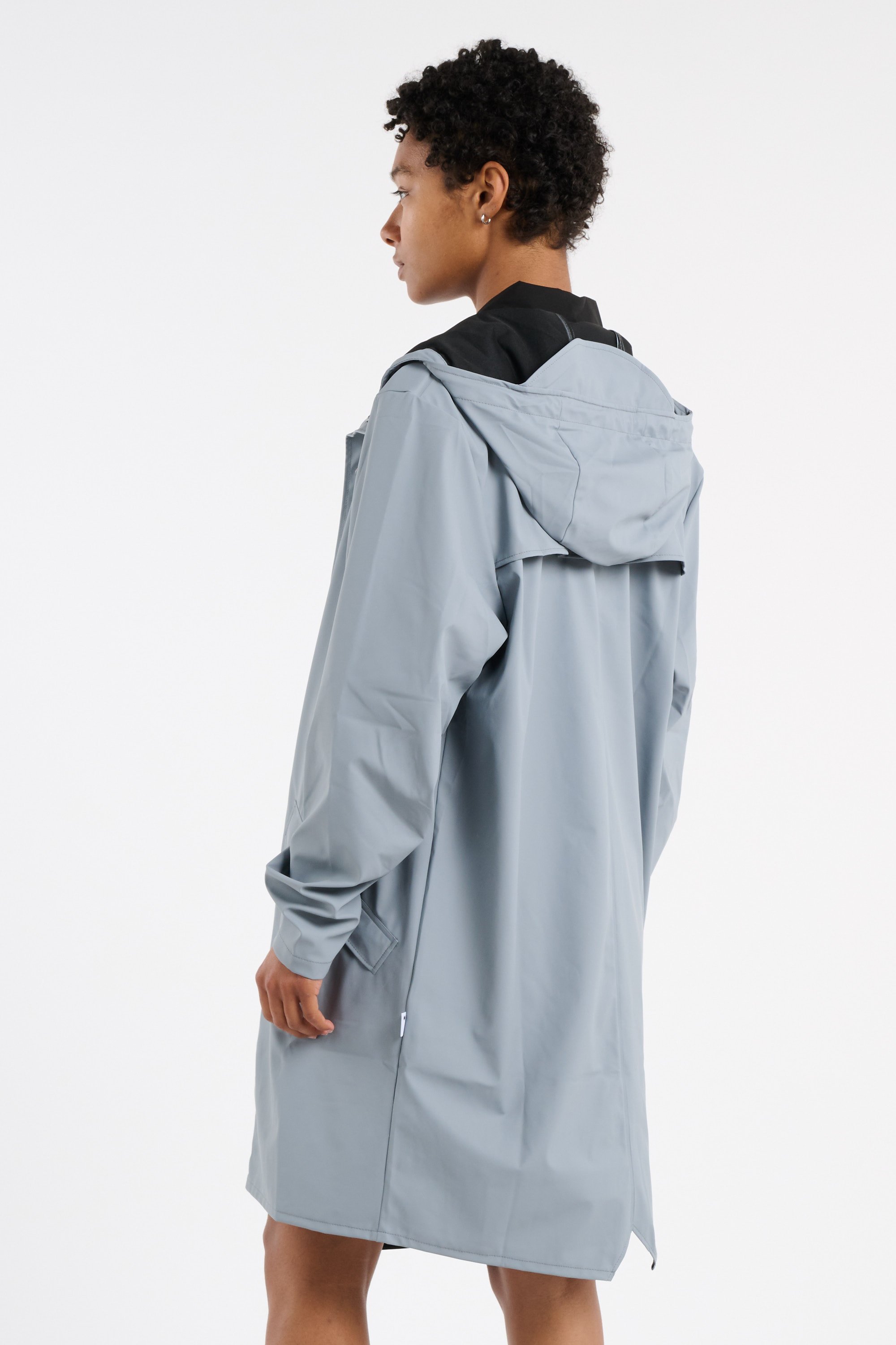 Coupe-vent imperméable long à capuche Bleu