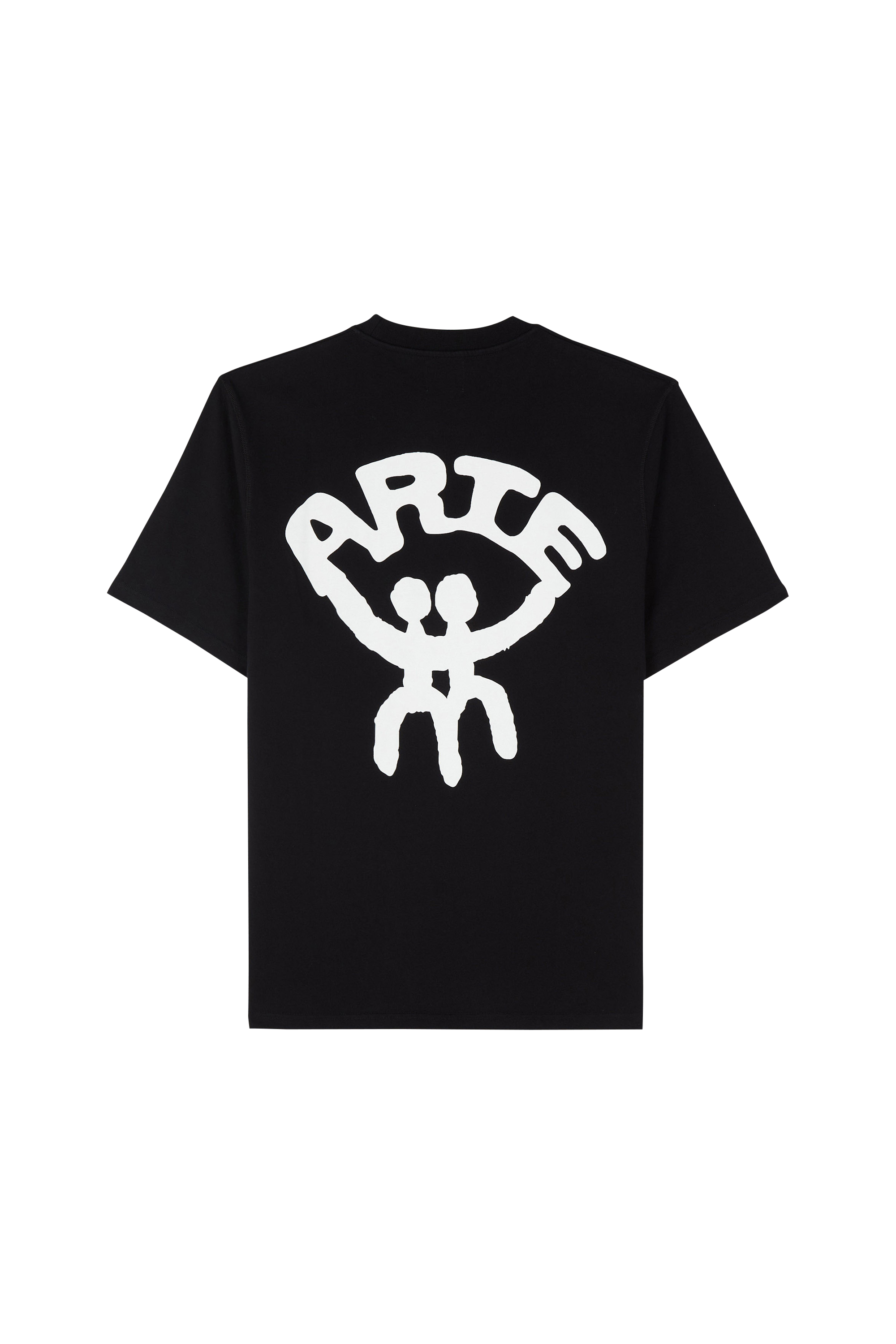 Regular-fit round-neck cotton T-shirt Black