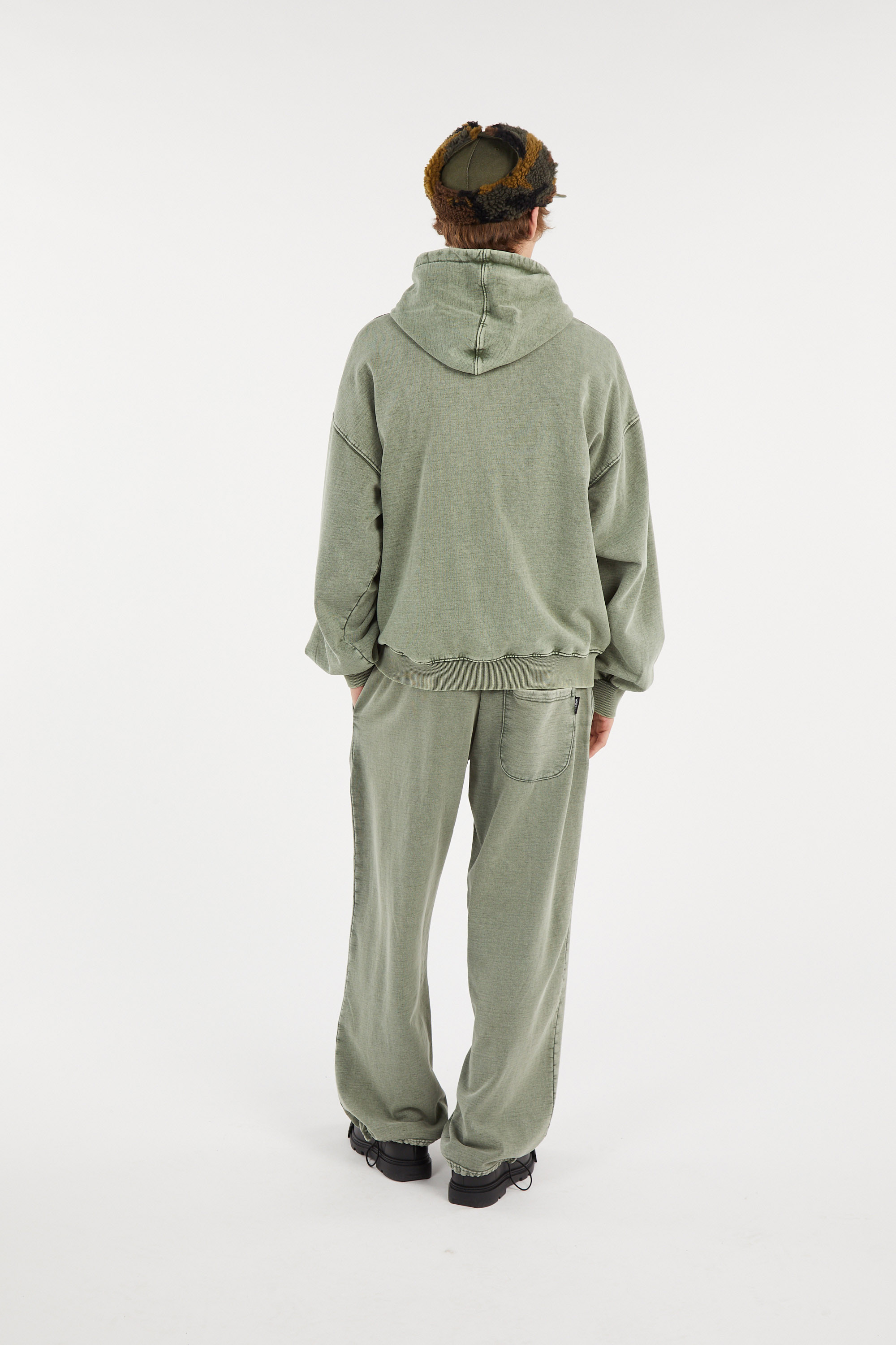 Zippered hoodie Khaki