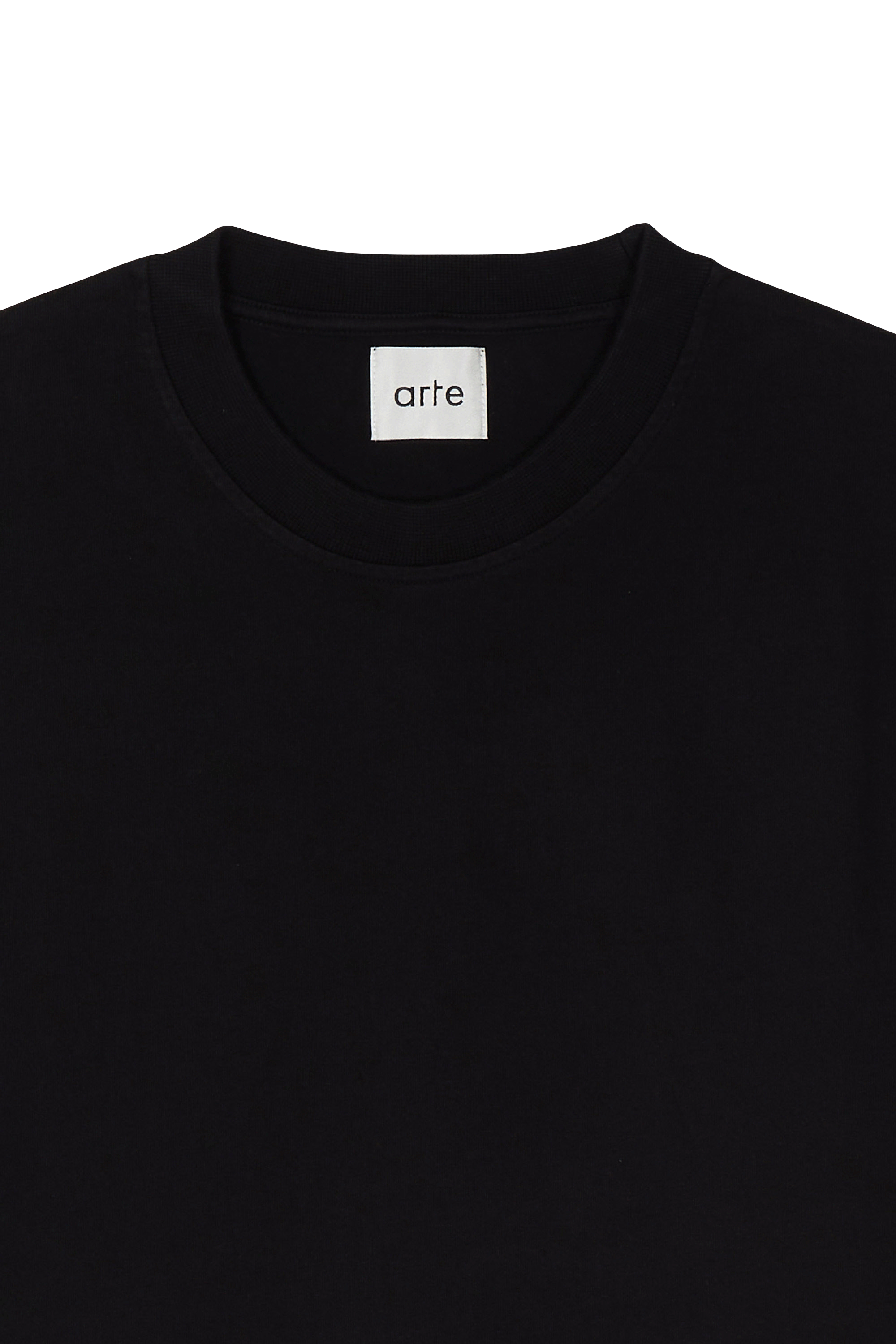 Regular-fit round-neck cotton T-shirt Black