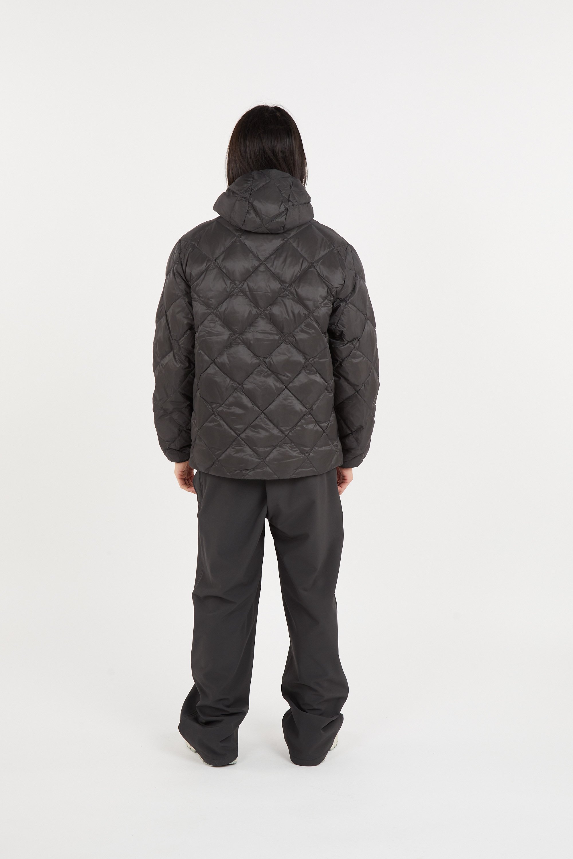 Lightweight quilted padded jacket with high neck Khaki