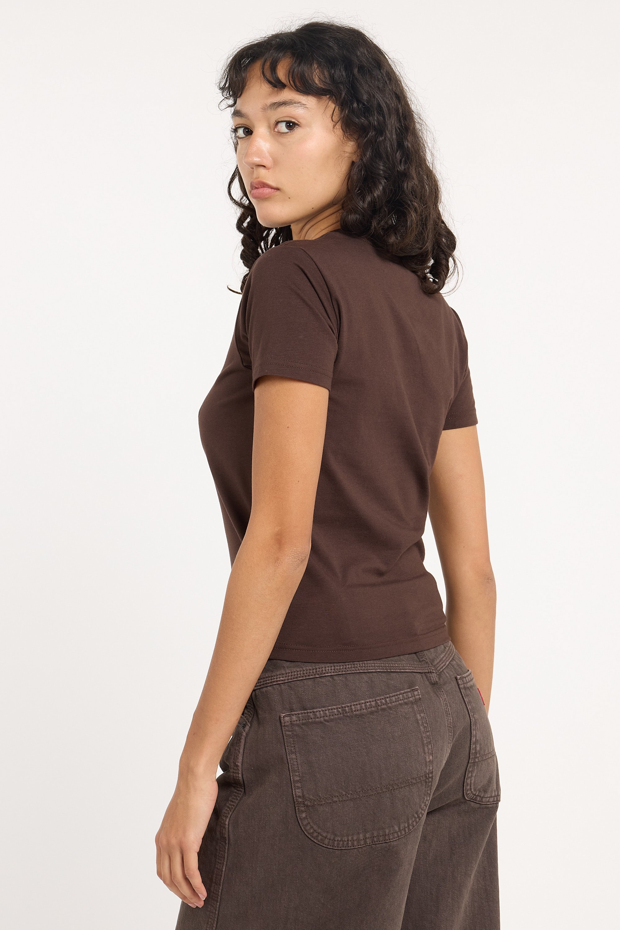 Regular-fit round-neck cotton T-shirt | Brown DICKIES Women