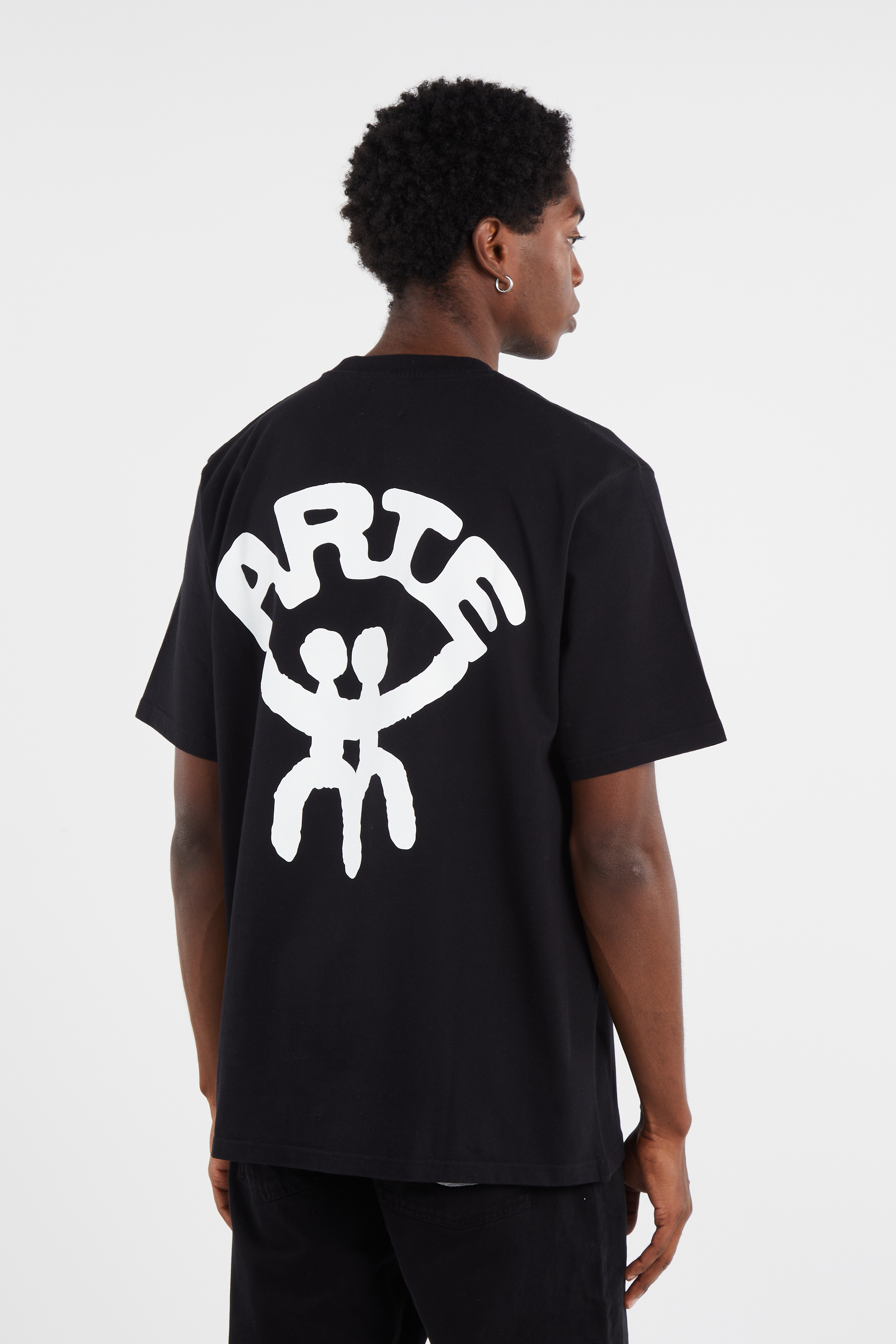 Regular-fit round-neck cotton T-shirt Black