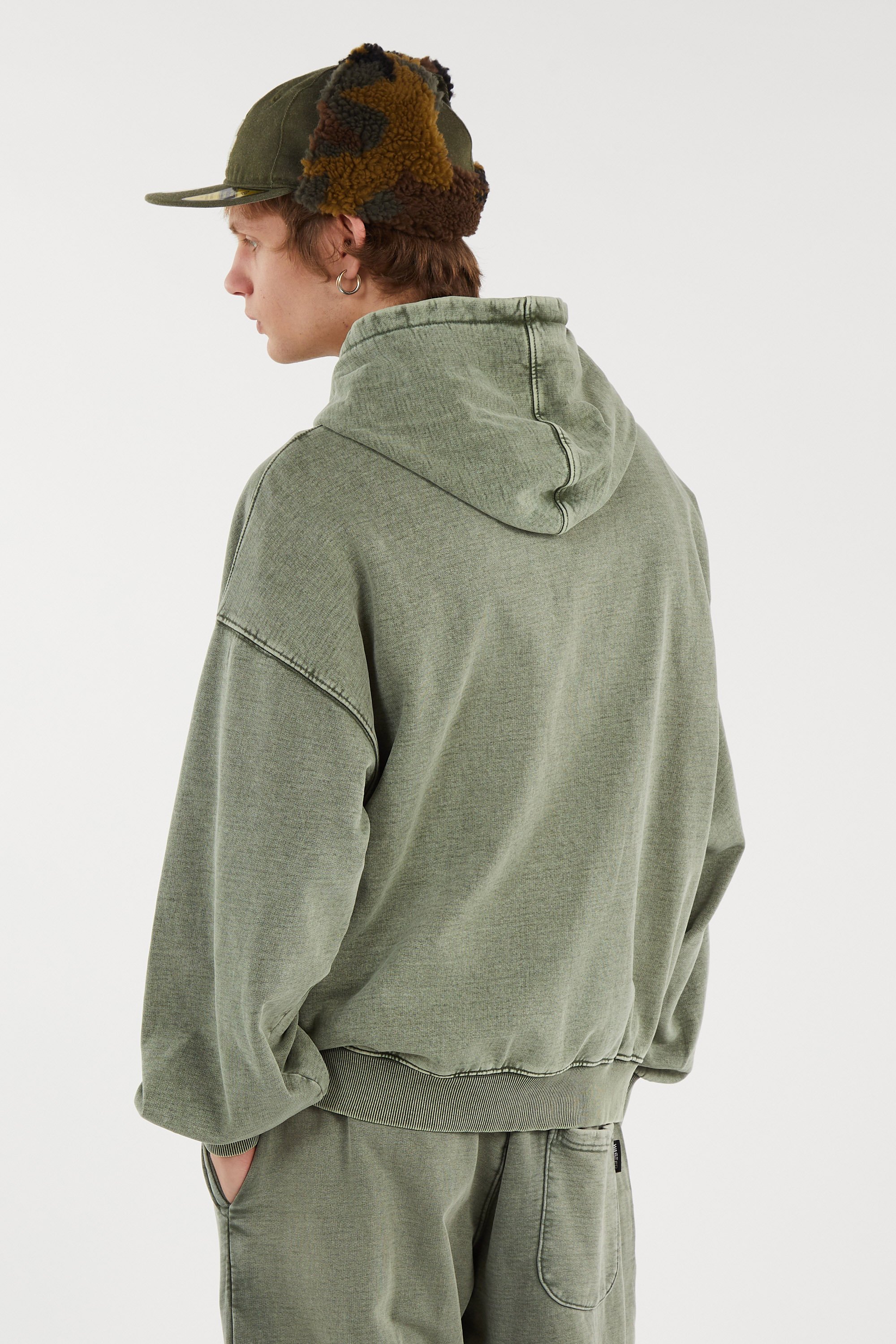 Hoodie zippé Kaki