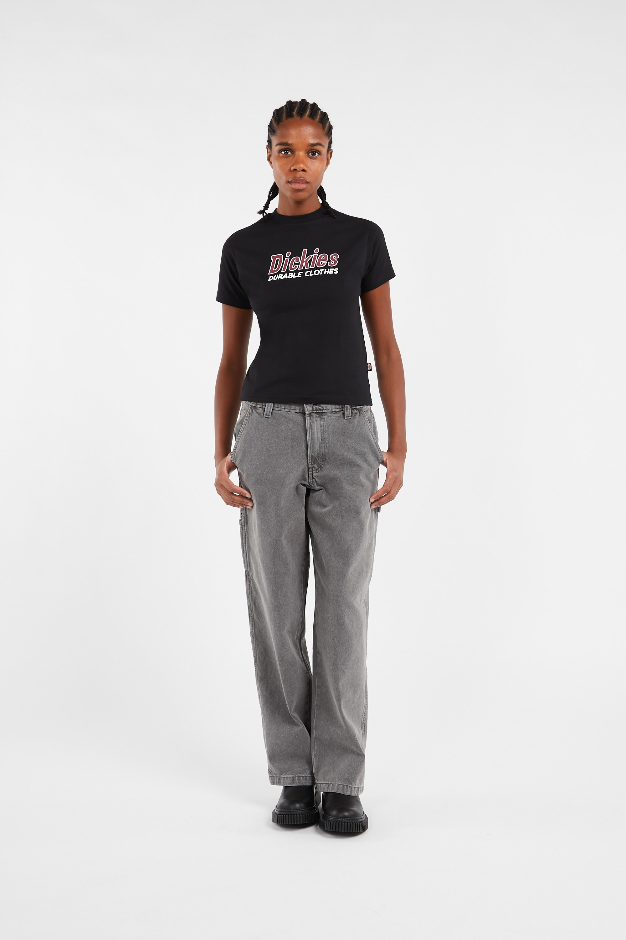 Regular-fit round-neck cotton T-shirt | Black by DICKIES Regular-fit round-neck cotton T-shirt Black