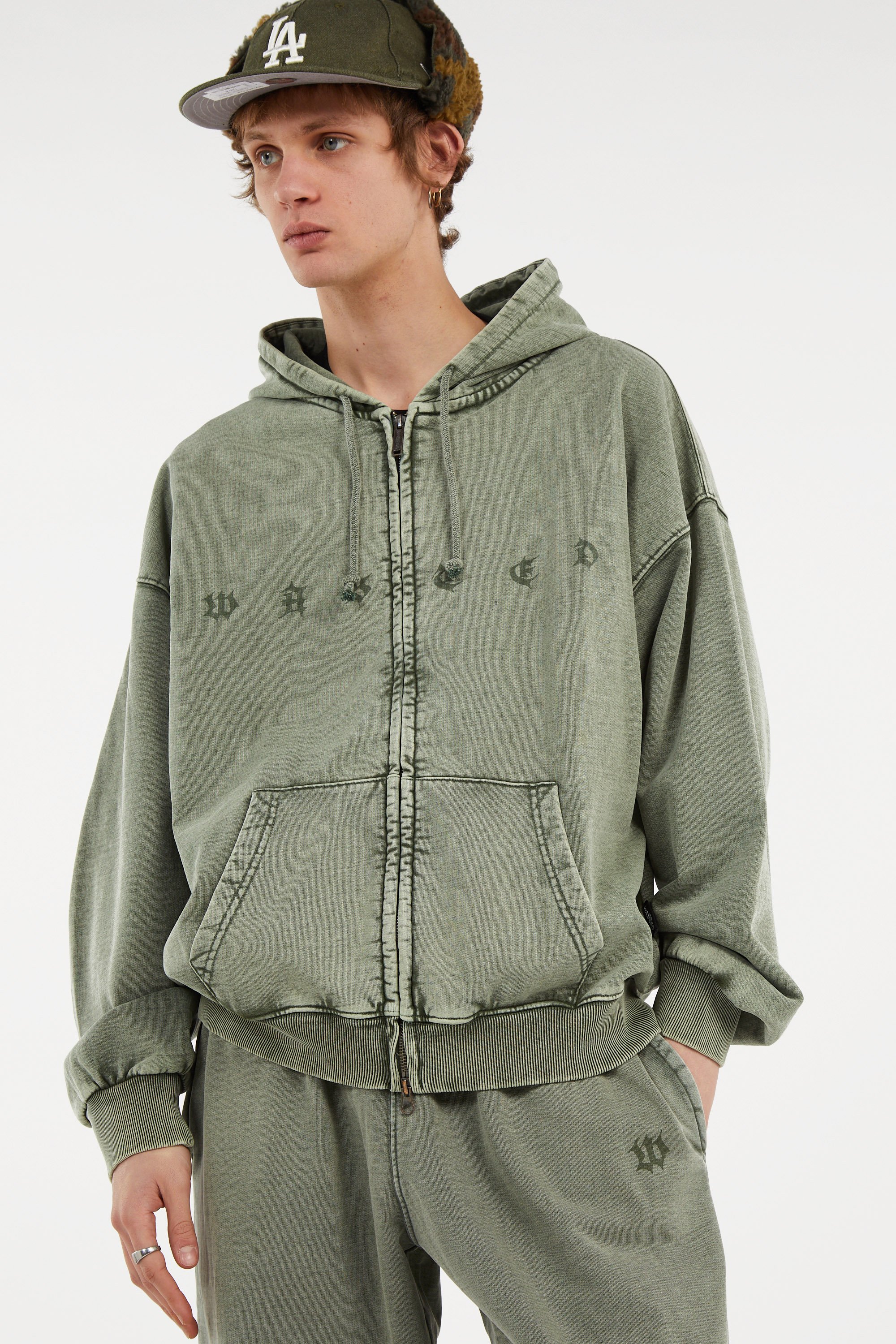 Hoodie zippé Kaki