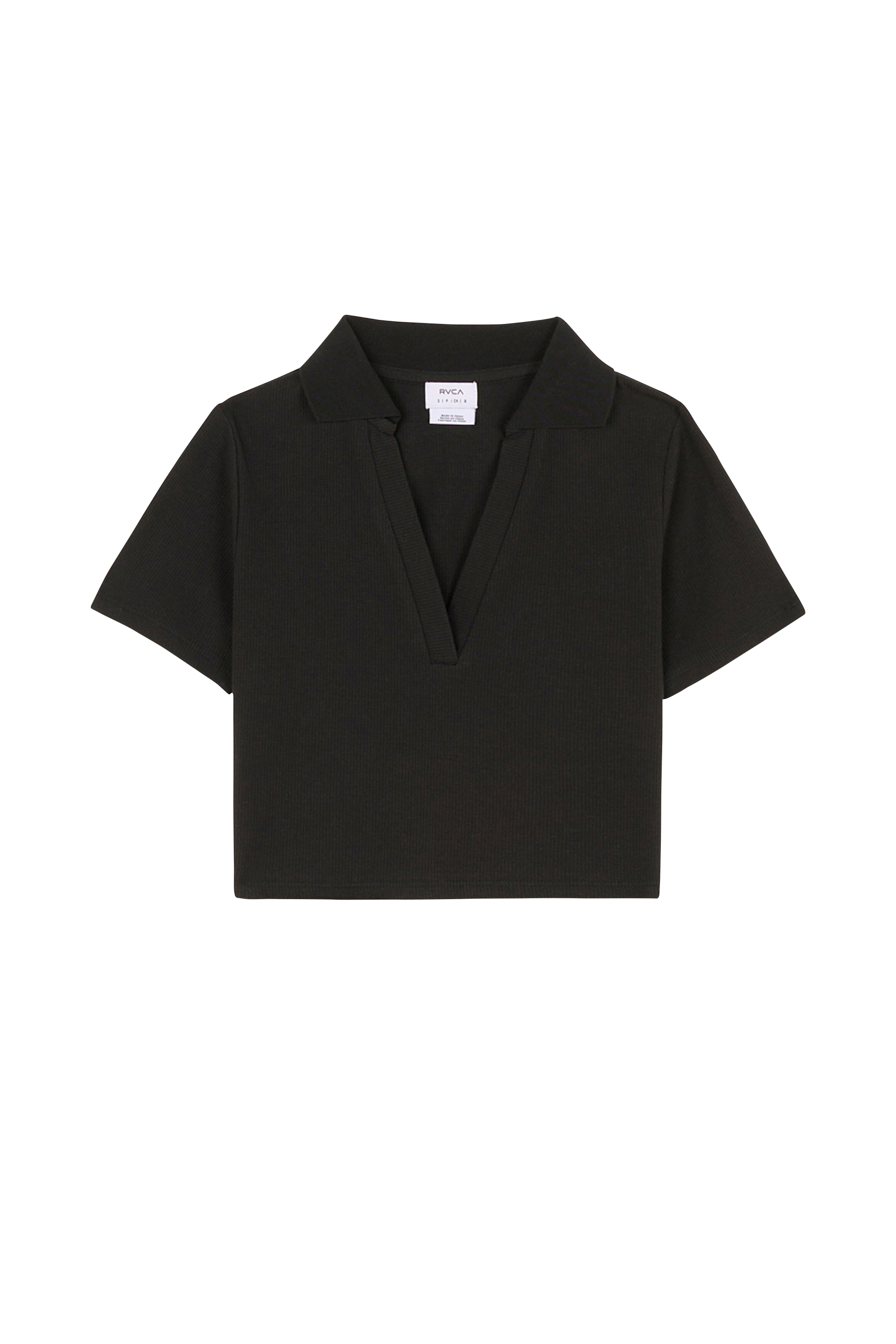 Regular-fit round-neck cotton T-shirt Black