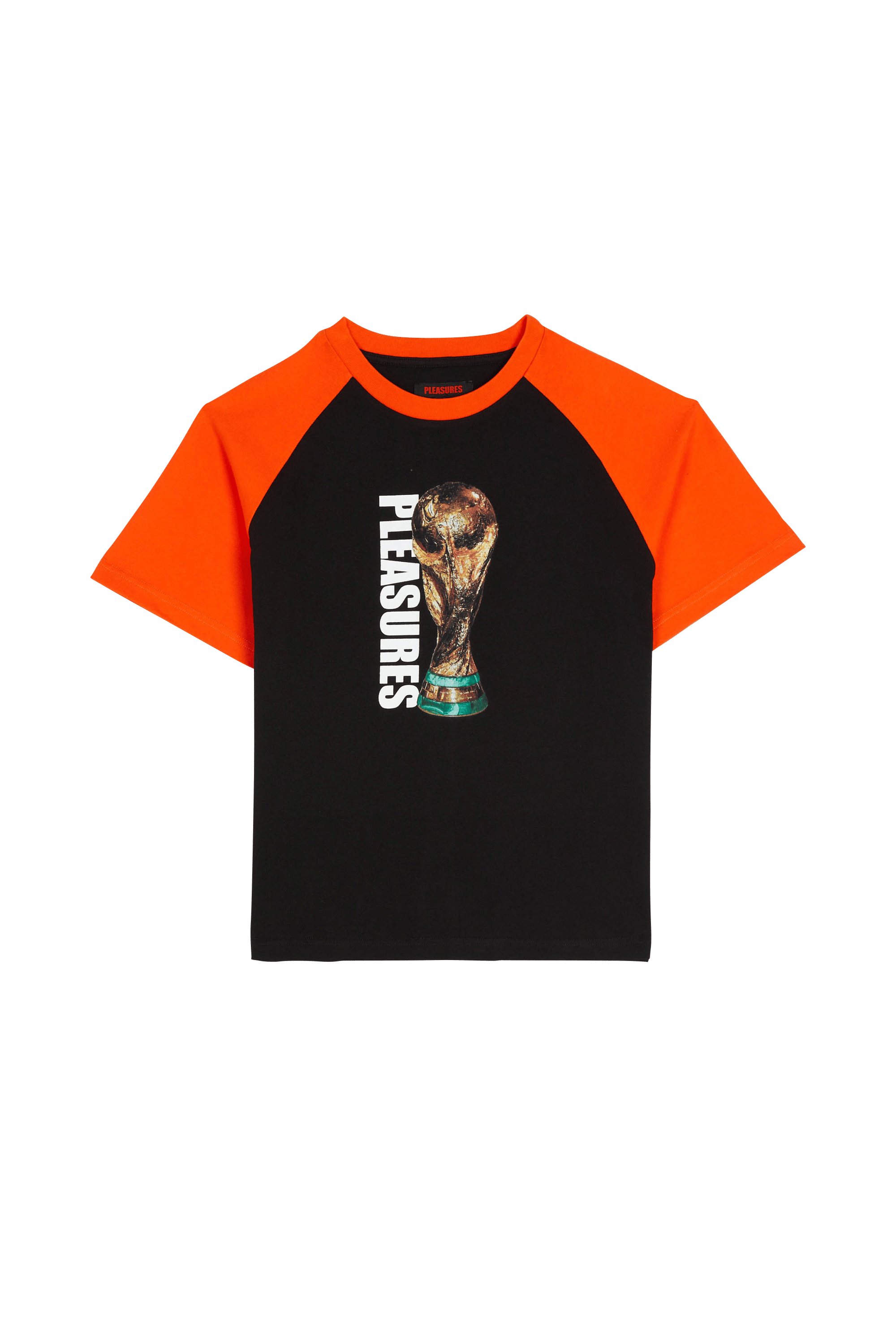 Regular-fit round-neck cotton T-shirt PLEASURES Black