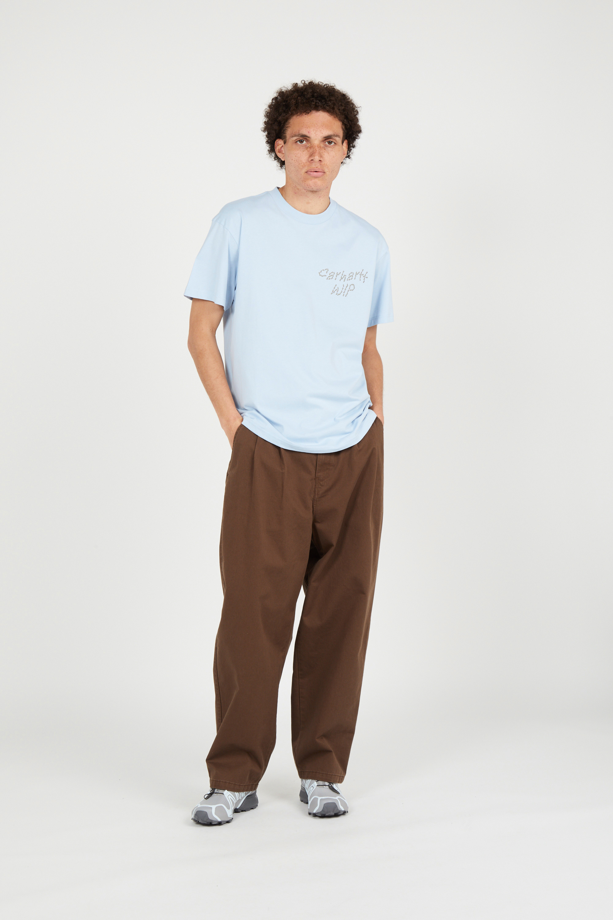 Regular-fit round-neck cotton T-shirt Blue