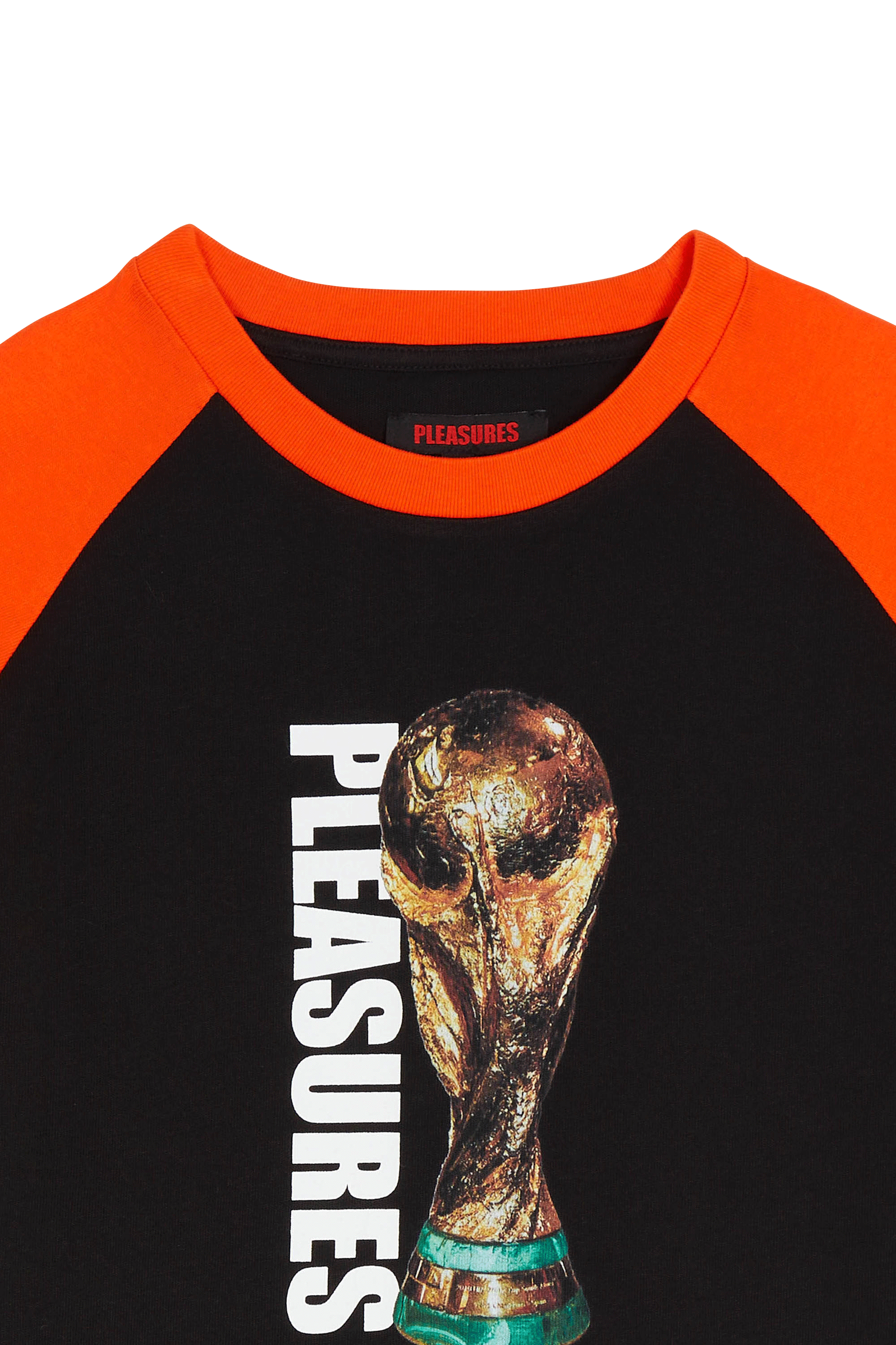 Regular-fit round-neck cotton T-shirt PLEASURES Black