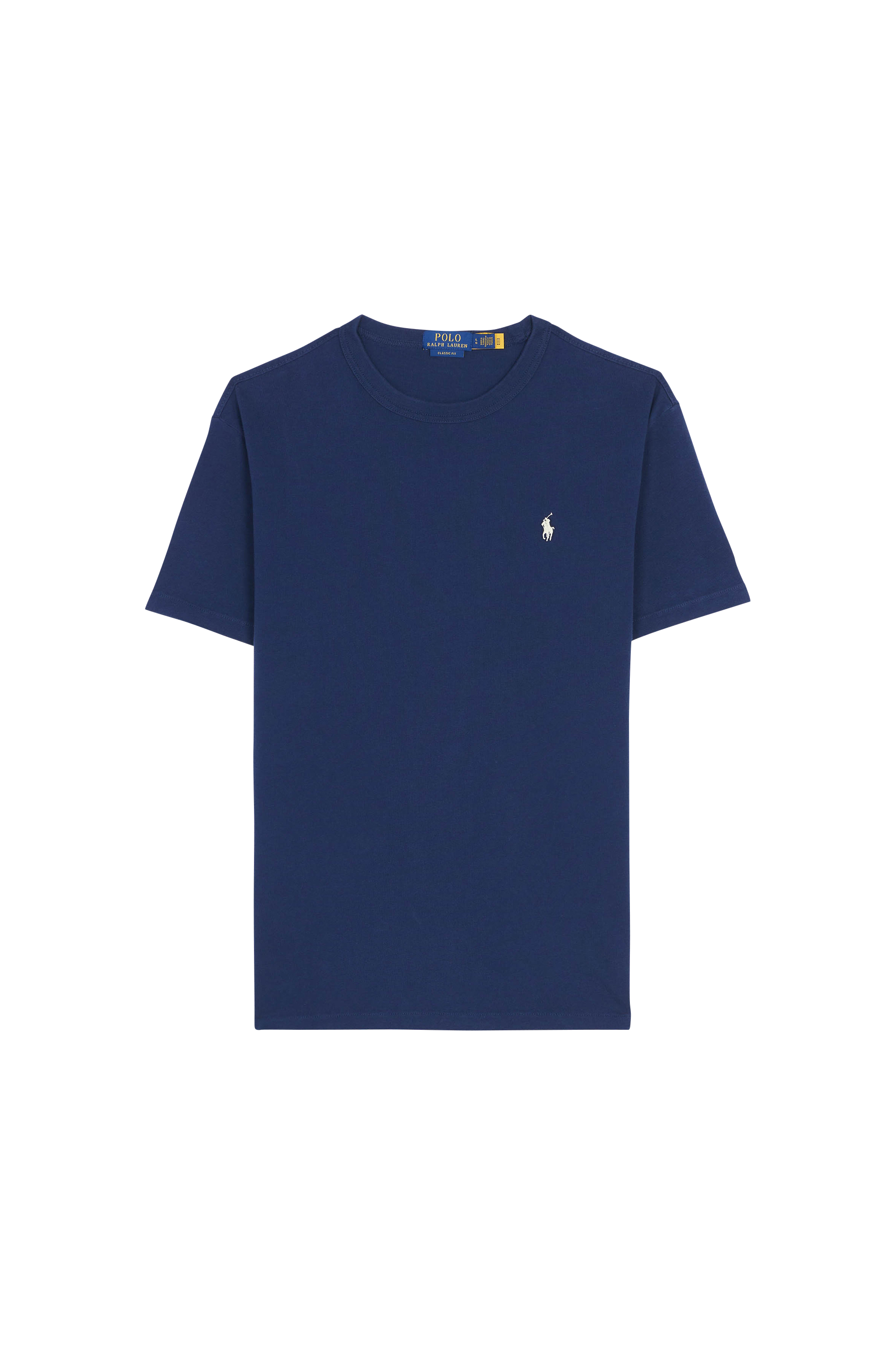 Regular-fit round-neck cotton T-shirt Blue