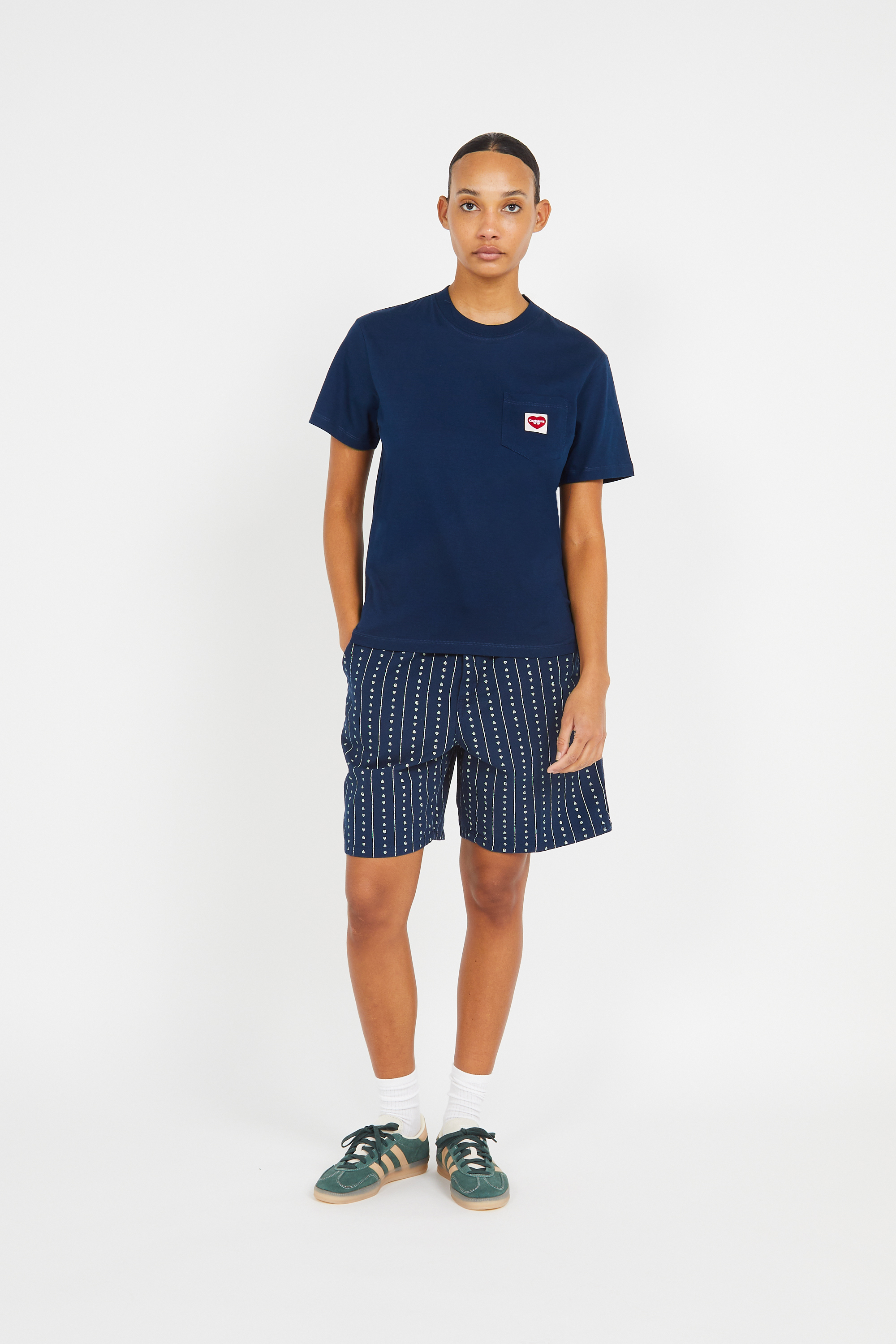 Regular-fit round-neck cotton T-shirt Blue