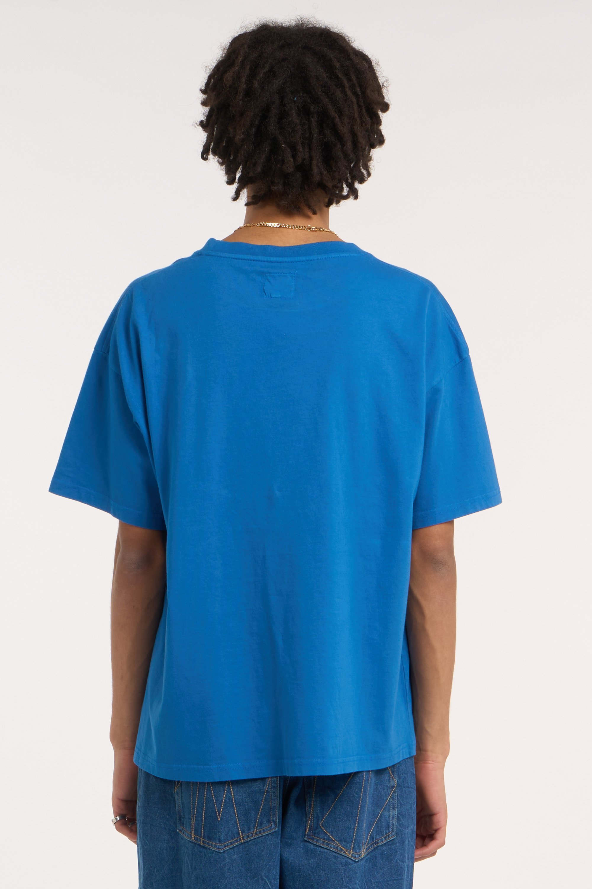 Regular-fit round-neck cotton T-shirt | Blue TWOJEYS Men