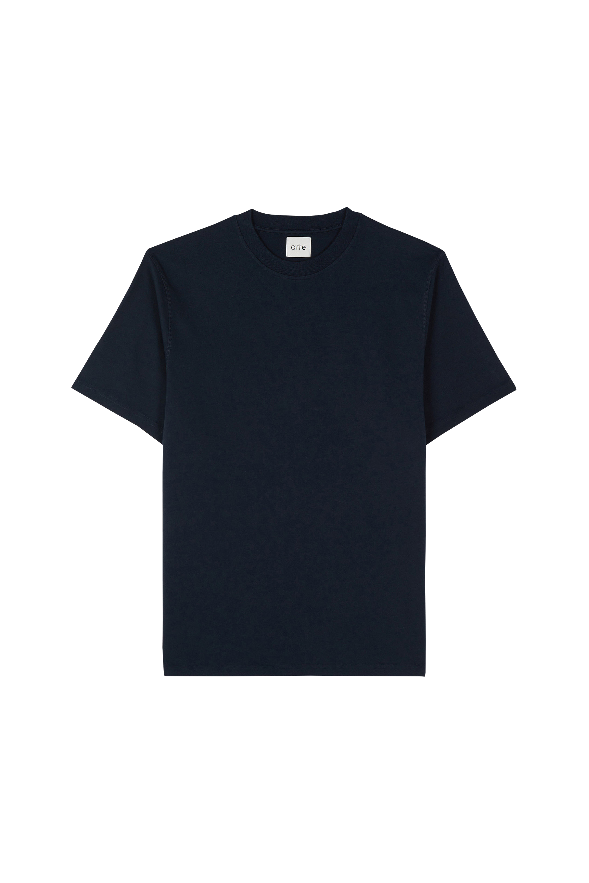 Regular-fit round-neck cotton T-shirt Blue