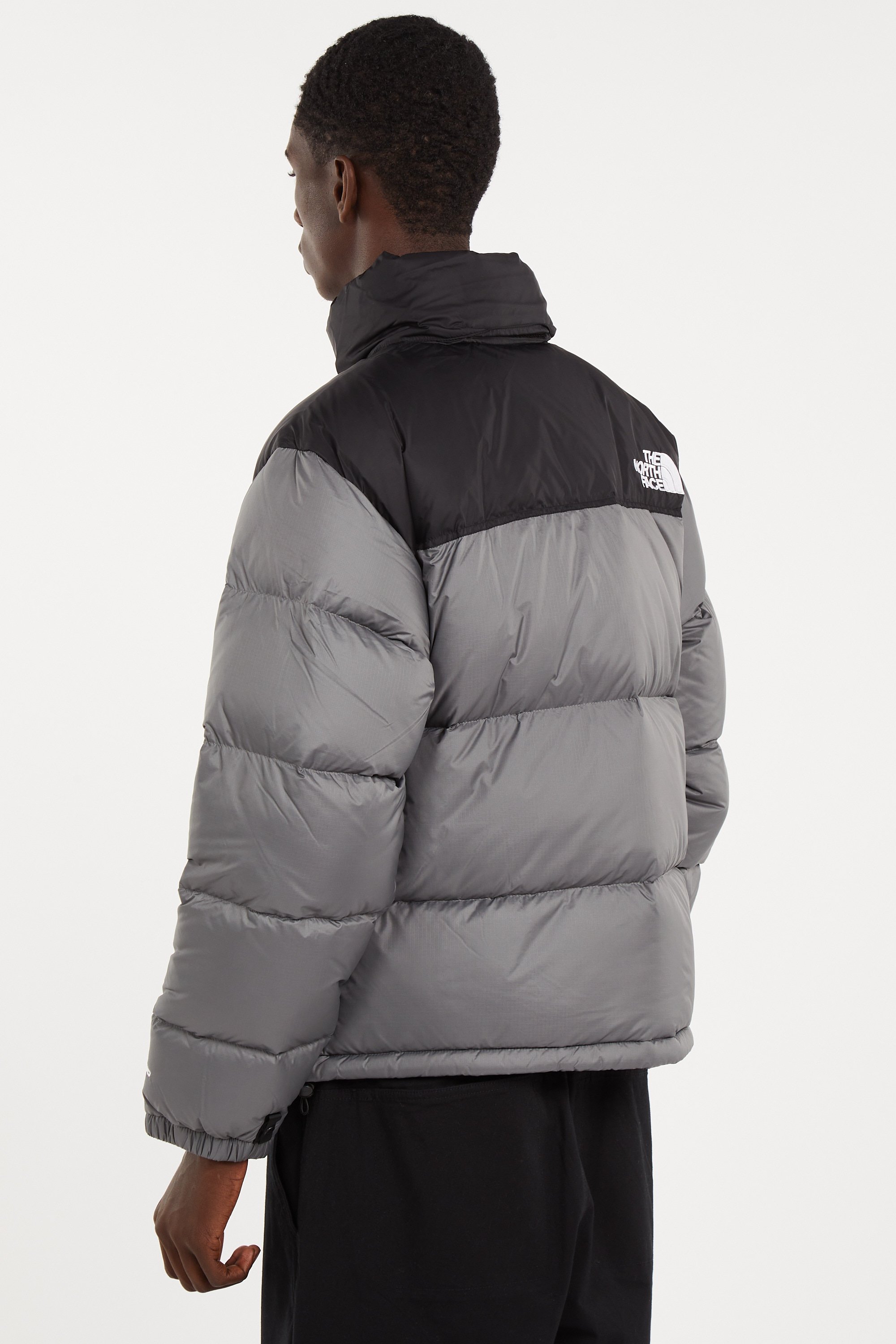 Zipped high-neck colorblock padded jacket with hood | Grey THE NORTH FACE Men