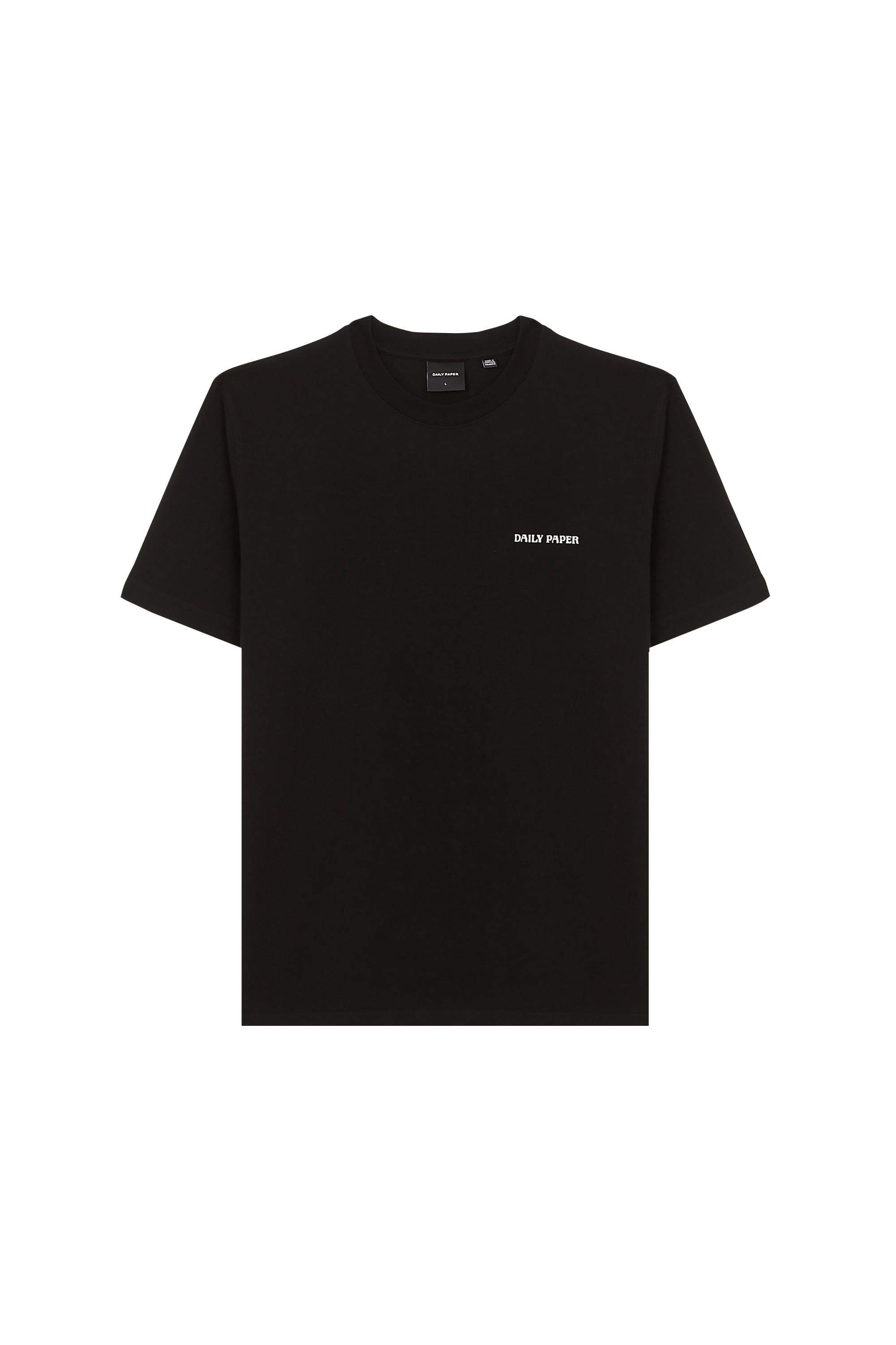Regular-fit round-neck cotton T-shirt Black