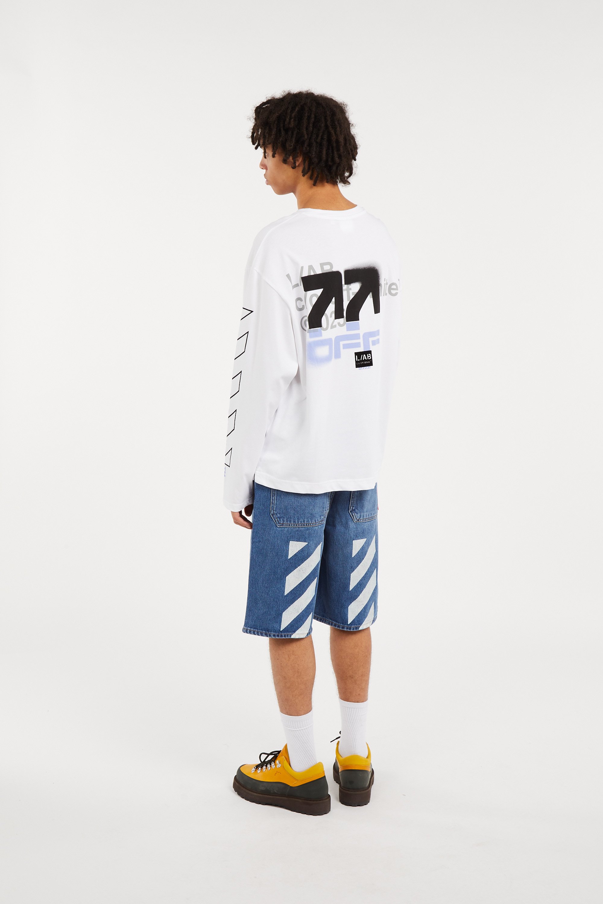 Regular-fit round-neck cotton T-shirt | White OFF WHITE LAB Men