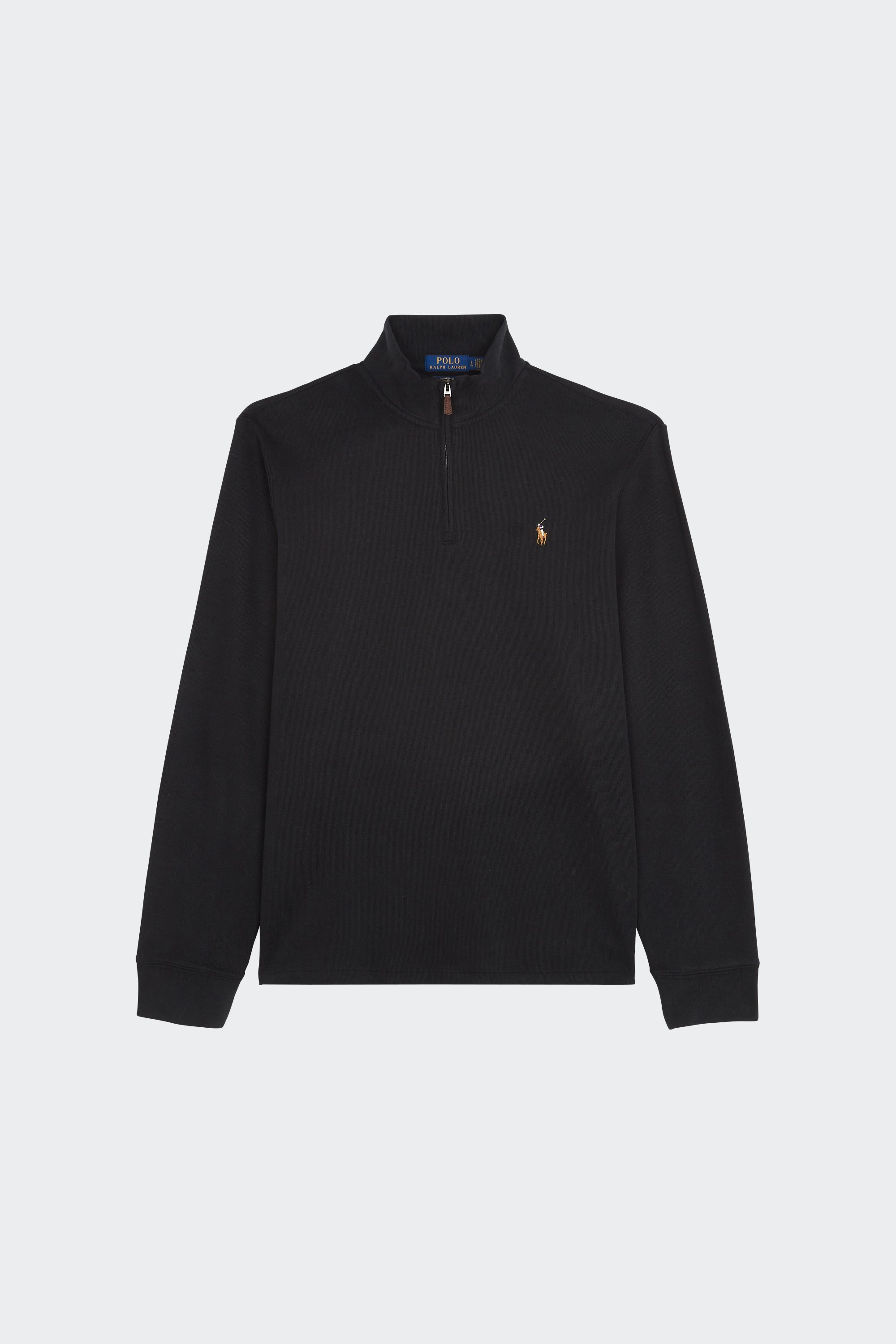Sweatshirt Pull demi-Zippé côtelé estate Noir Polo ralph lauren
