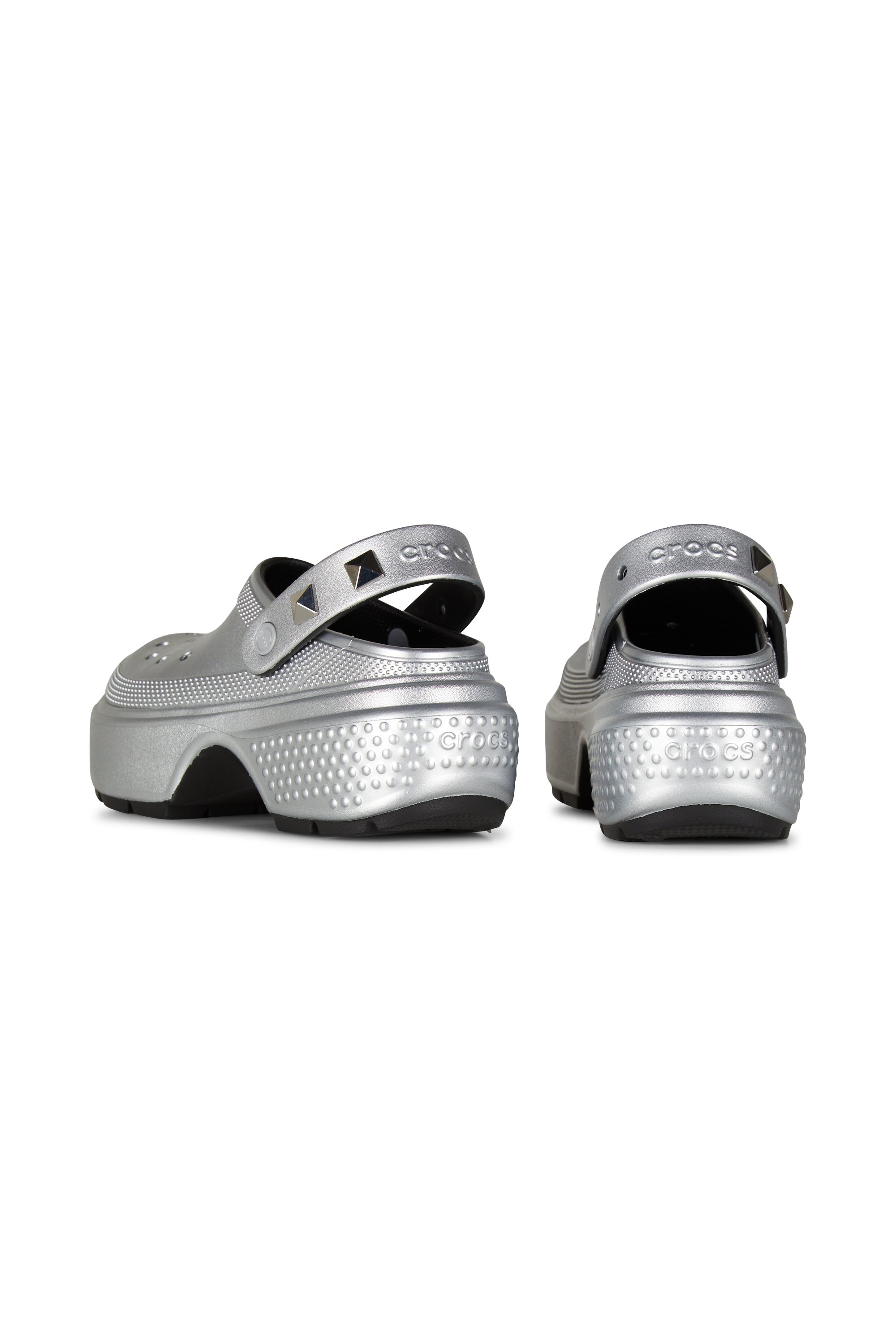 silver crocs sandals