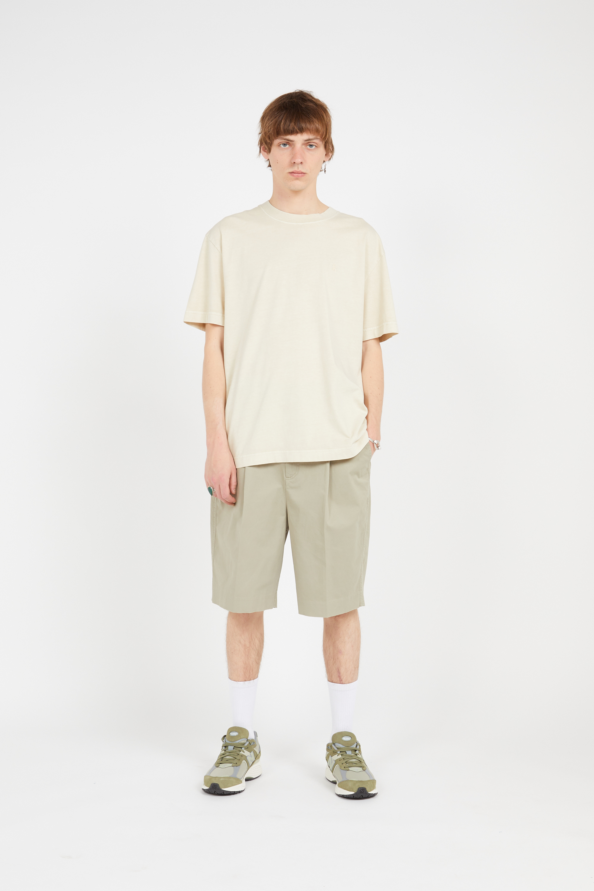 Regular-fit round-neck cotton T-shirt Grey