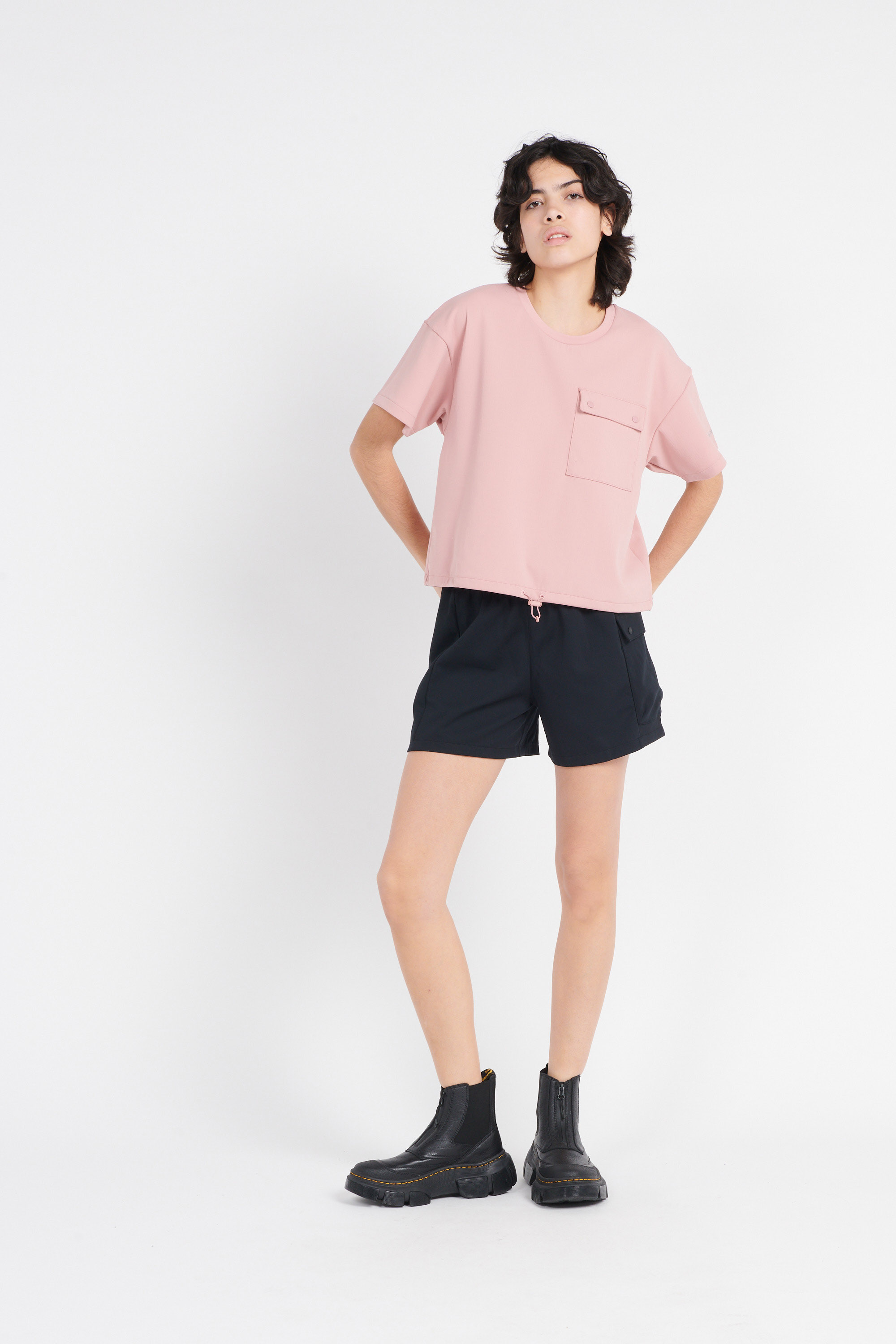 Regular-fit round-neck cotton T-shirt Pink