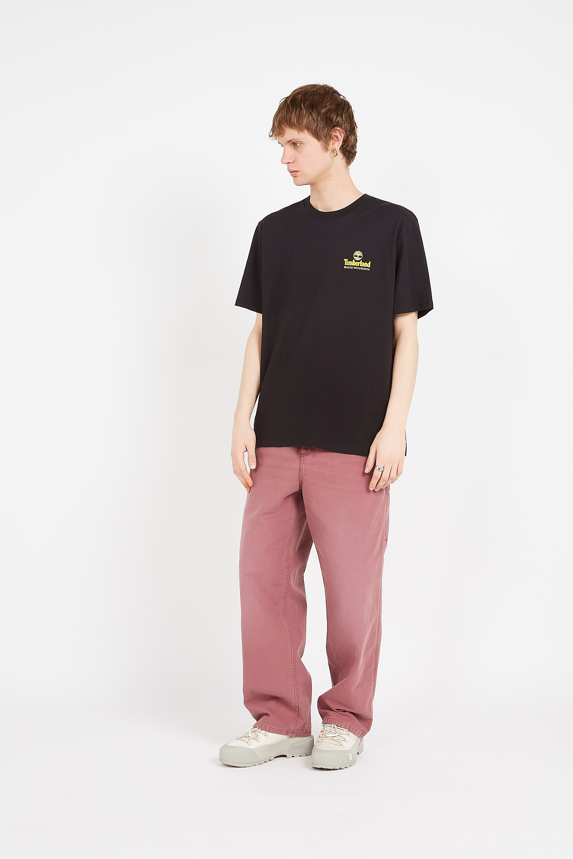 Regular-fit round-neck cotton T-shirt Black