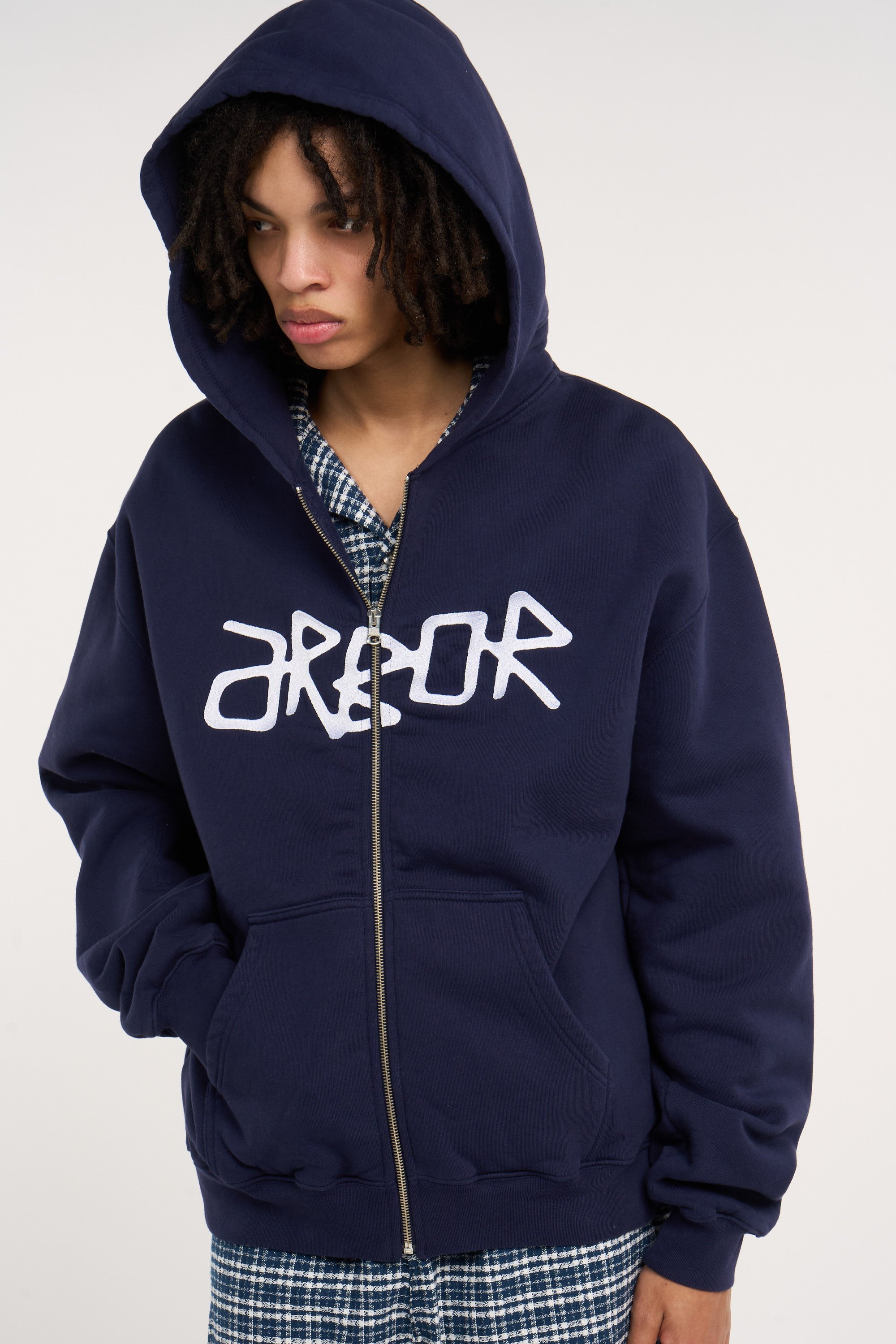 Hoodie zippé Bleu